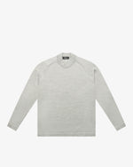 Pearl Gray Wool Mock Neck Sweater