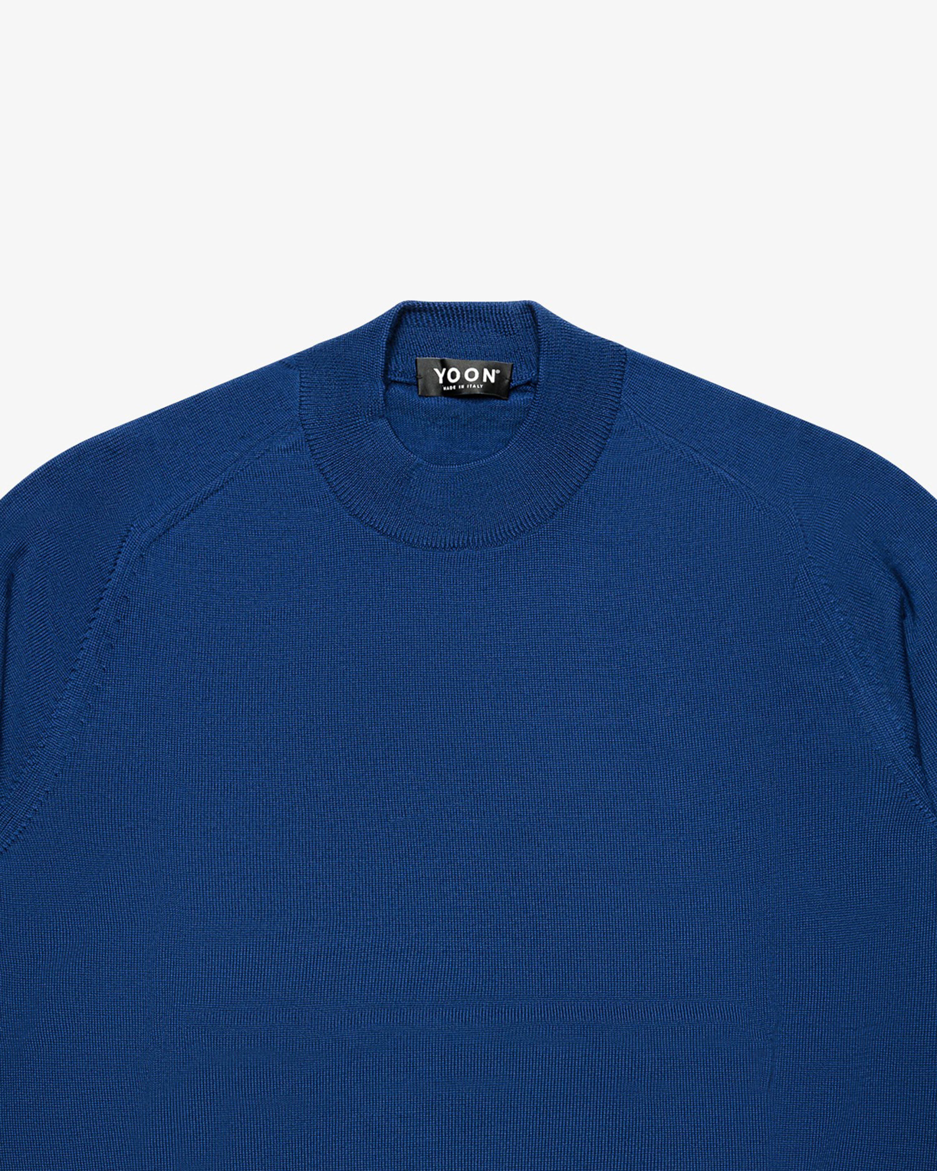 Royal Blue Wool Mock Neck Sweater