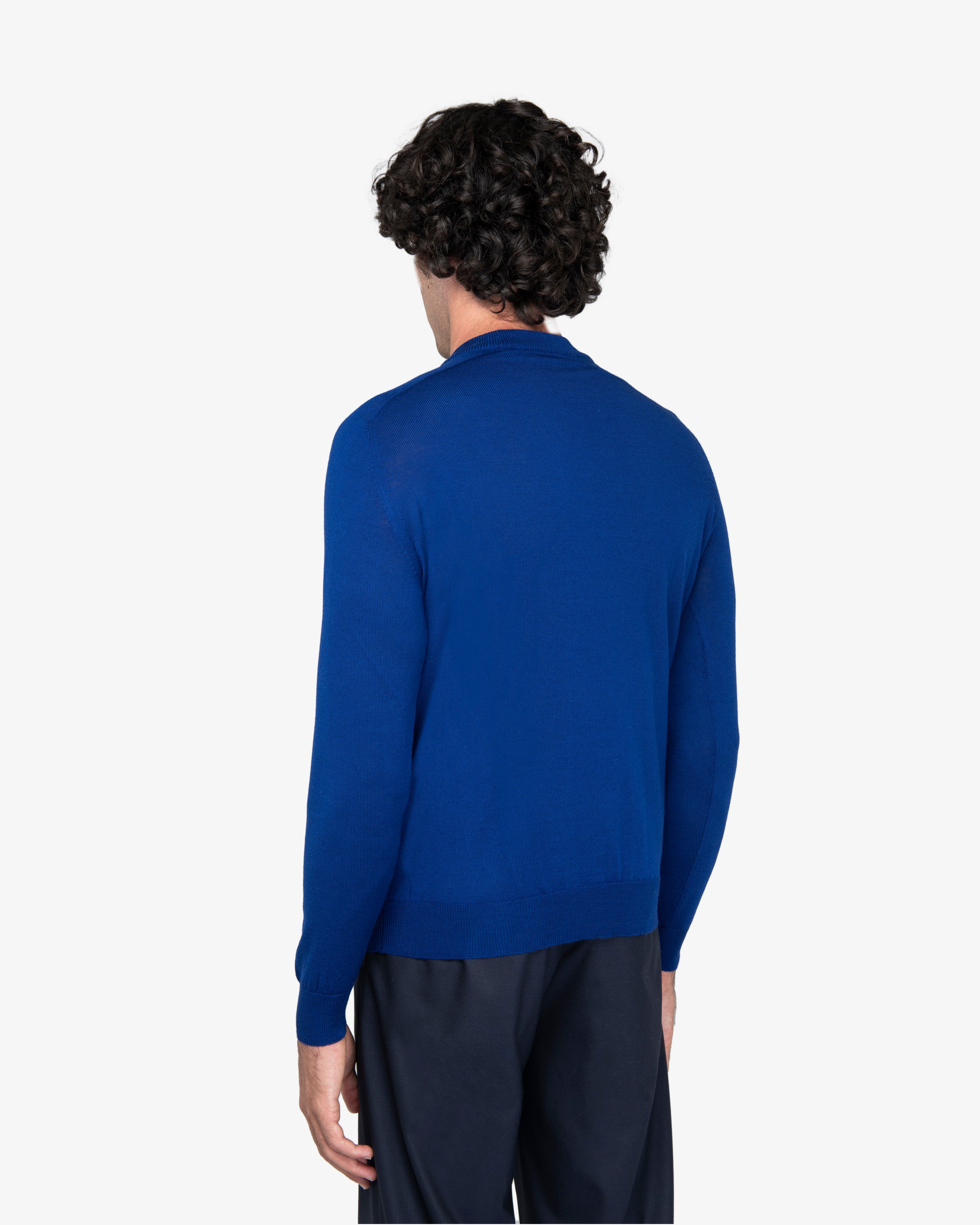 Maglia lupetto in lana royal blu