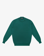 Meadow Green Wool Mock Neck Sweater