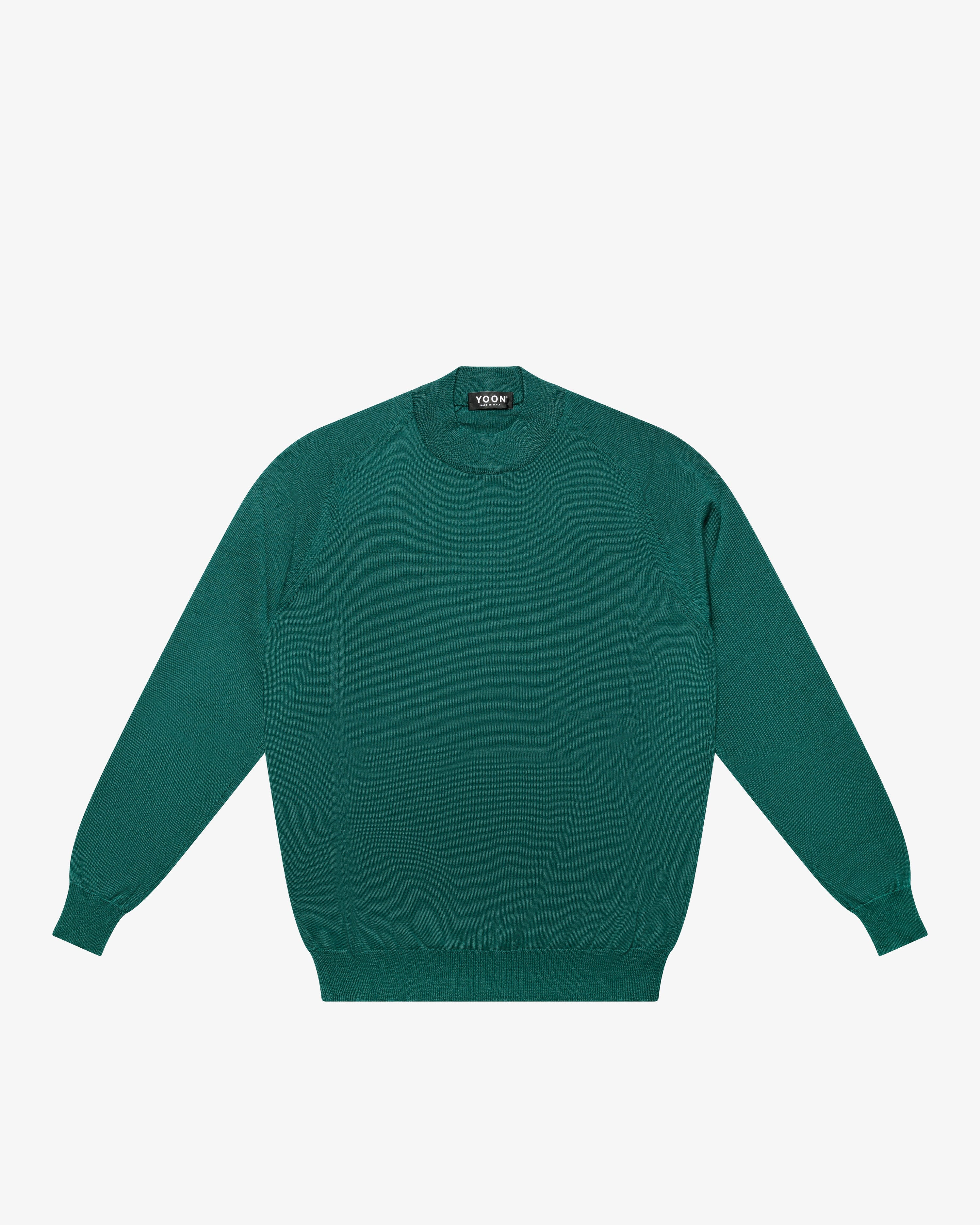 Meadow Green Wool Mock Neck Sweater
