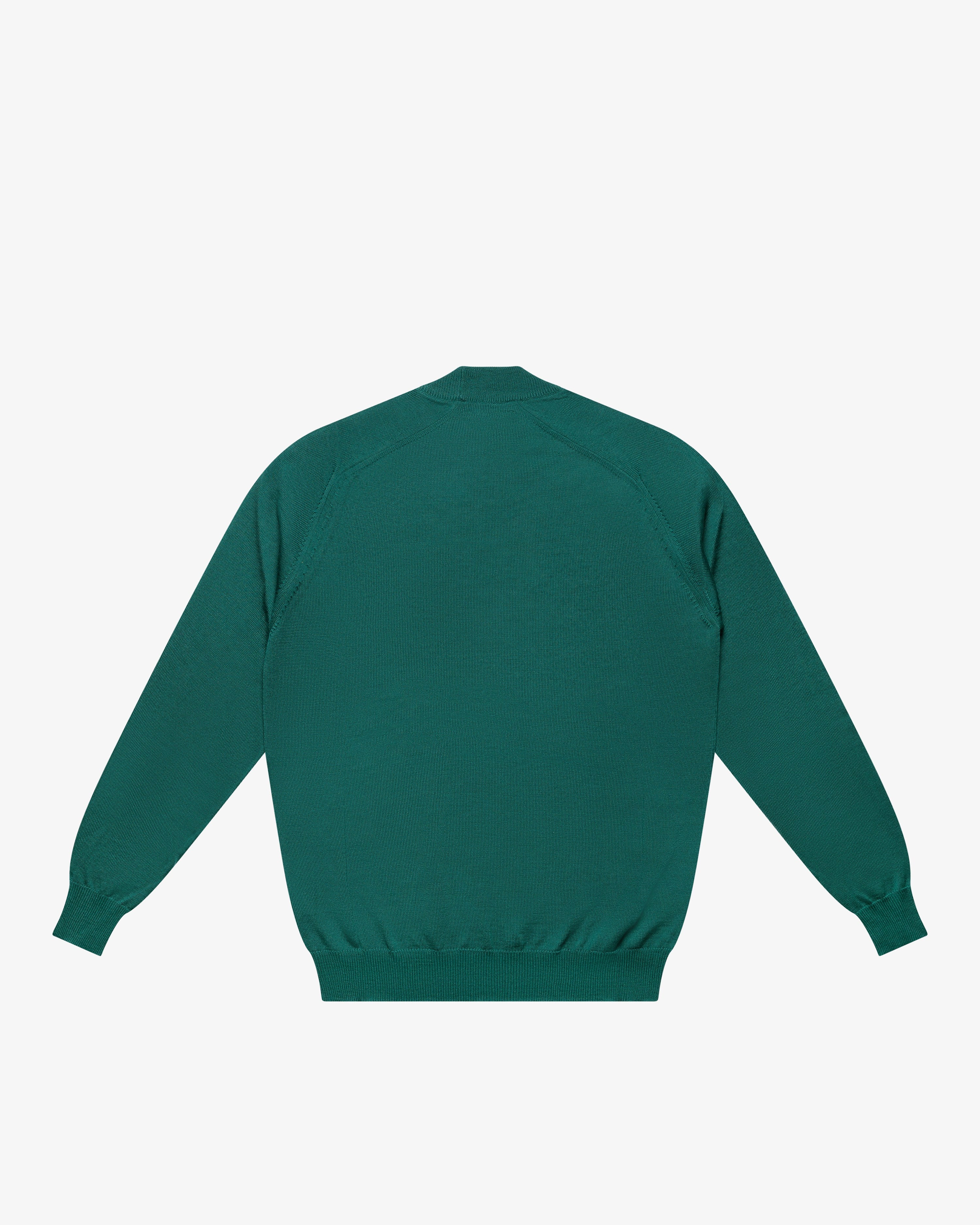 Meadow Green Wool Mock Neck Sweater