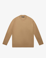 Camel Violet Wool Mock Neck Sweater
