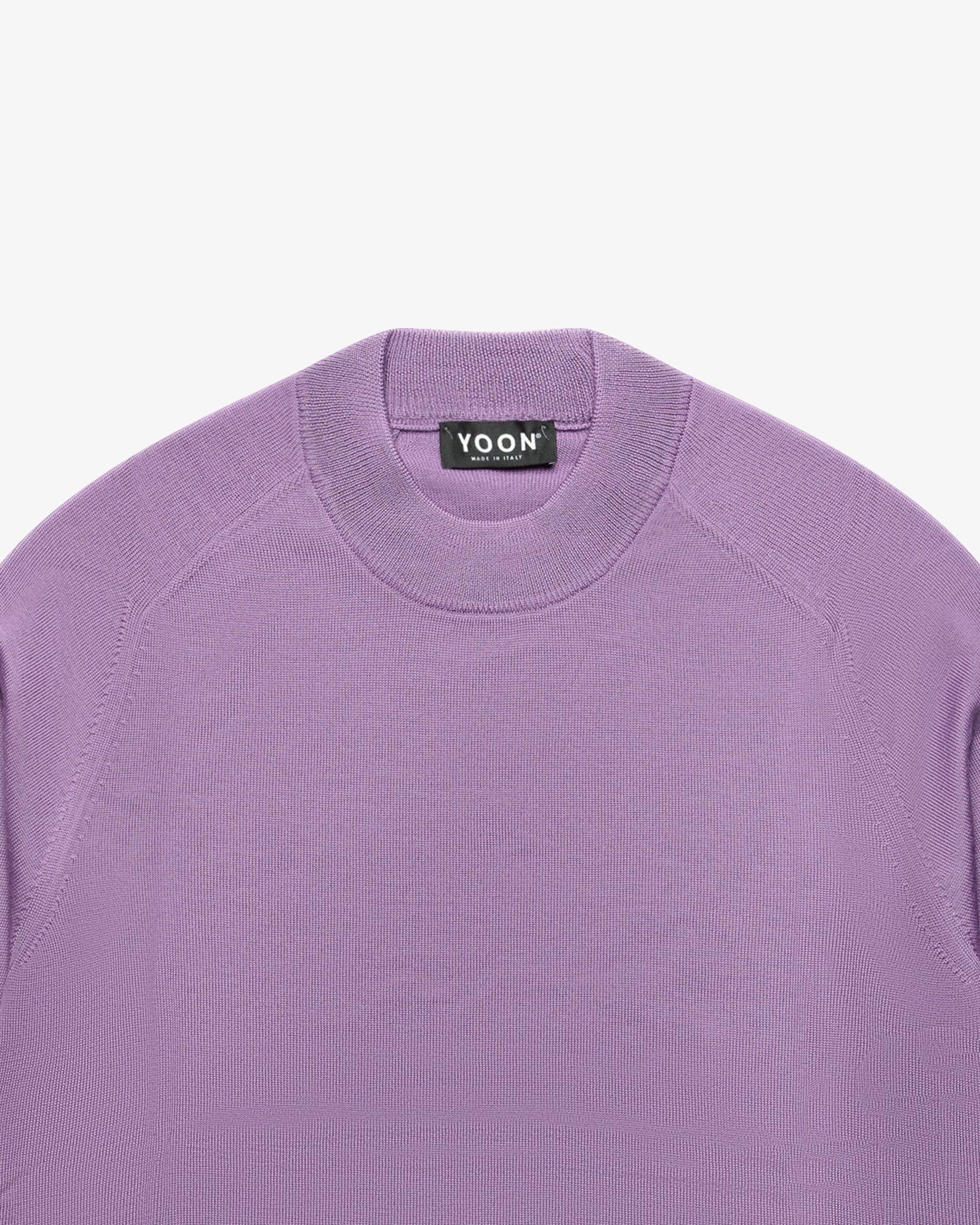 Light Purple Wool Mock Neck Sweater
