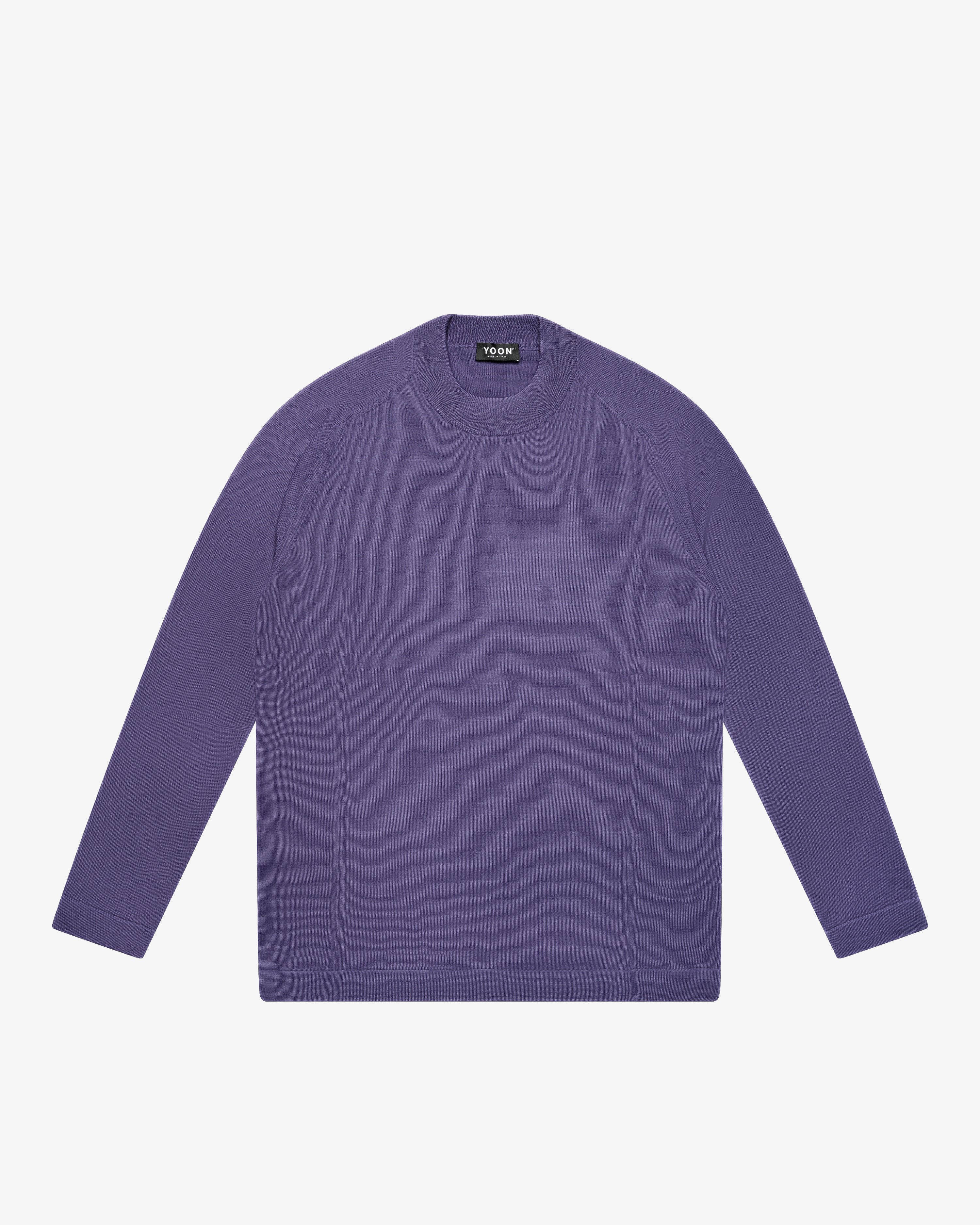Light Purple Wool Mock Neck Sweater