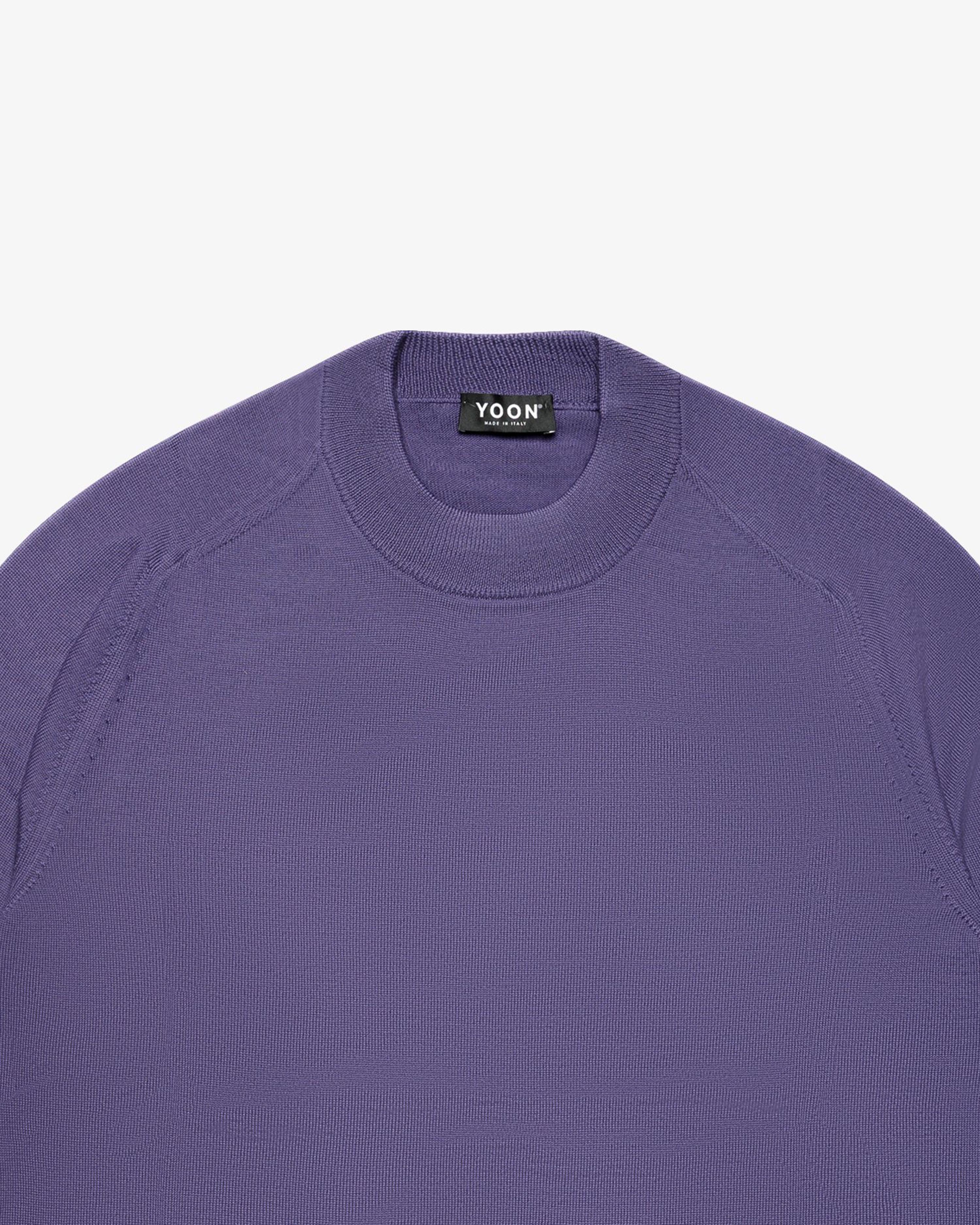 Light Purple Wool Mock Neck Sweater