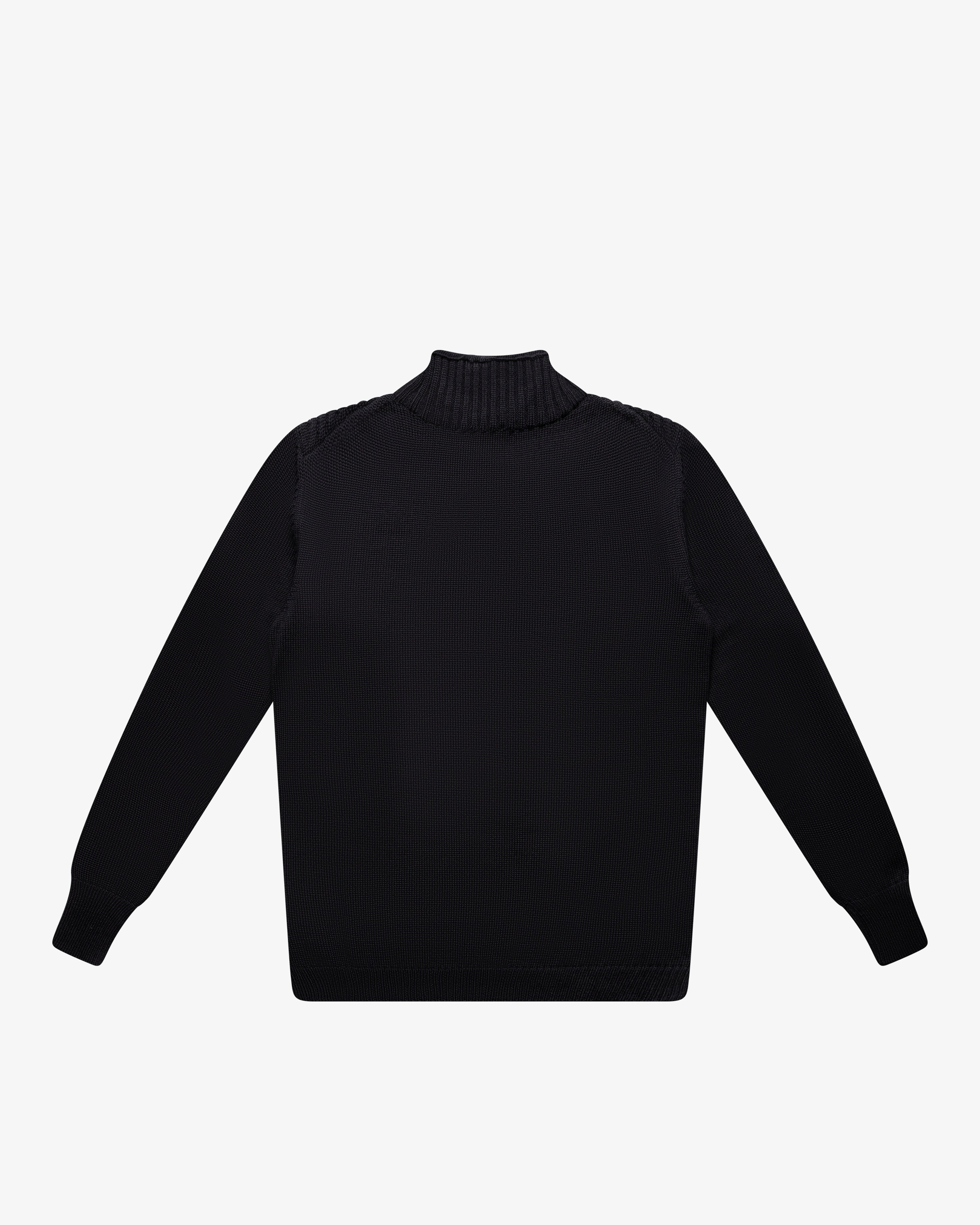 Blue turtleneck sweater