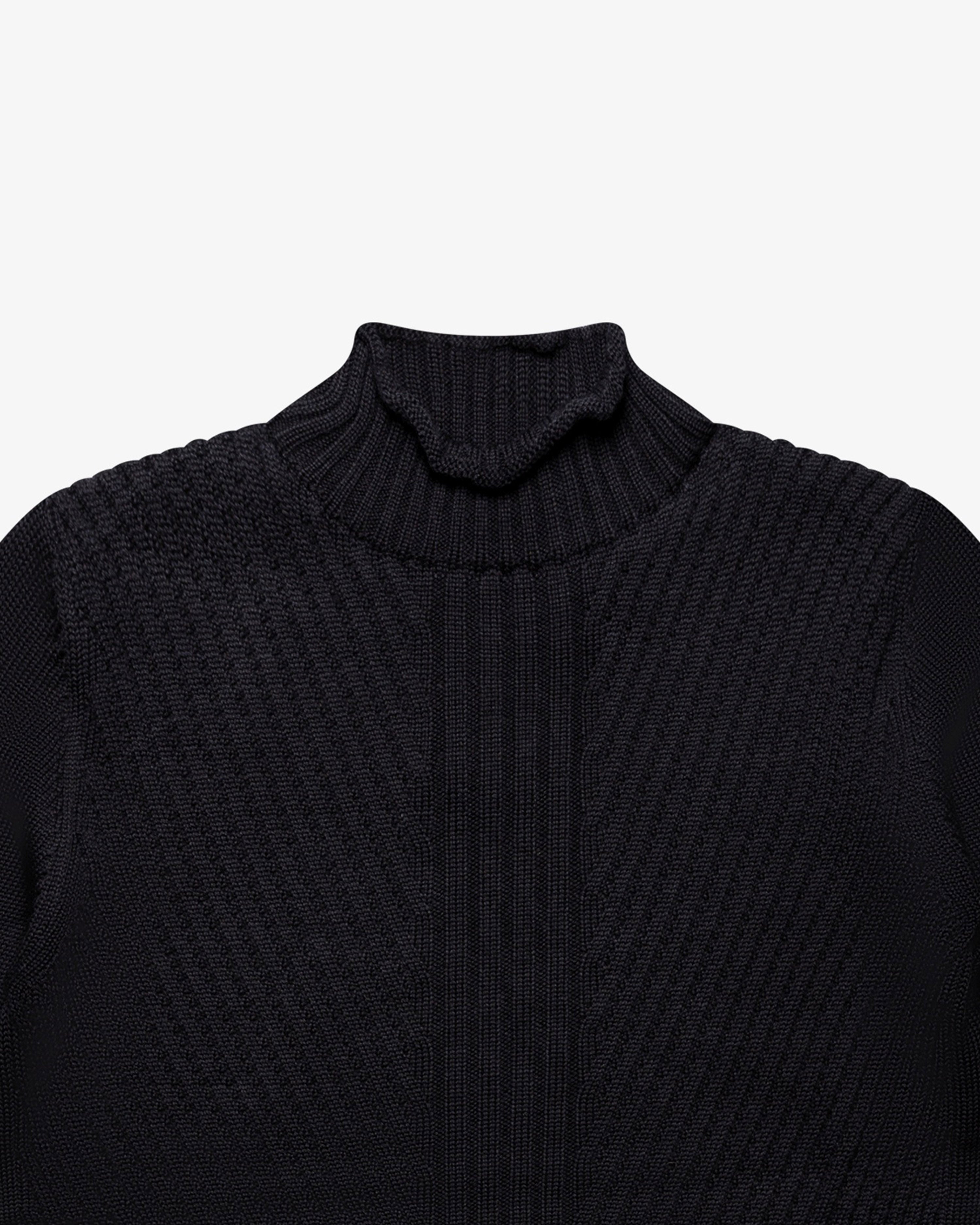 Blue turtleneck sweater