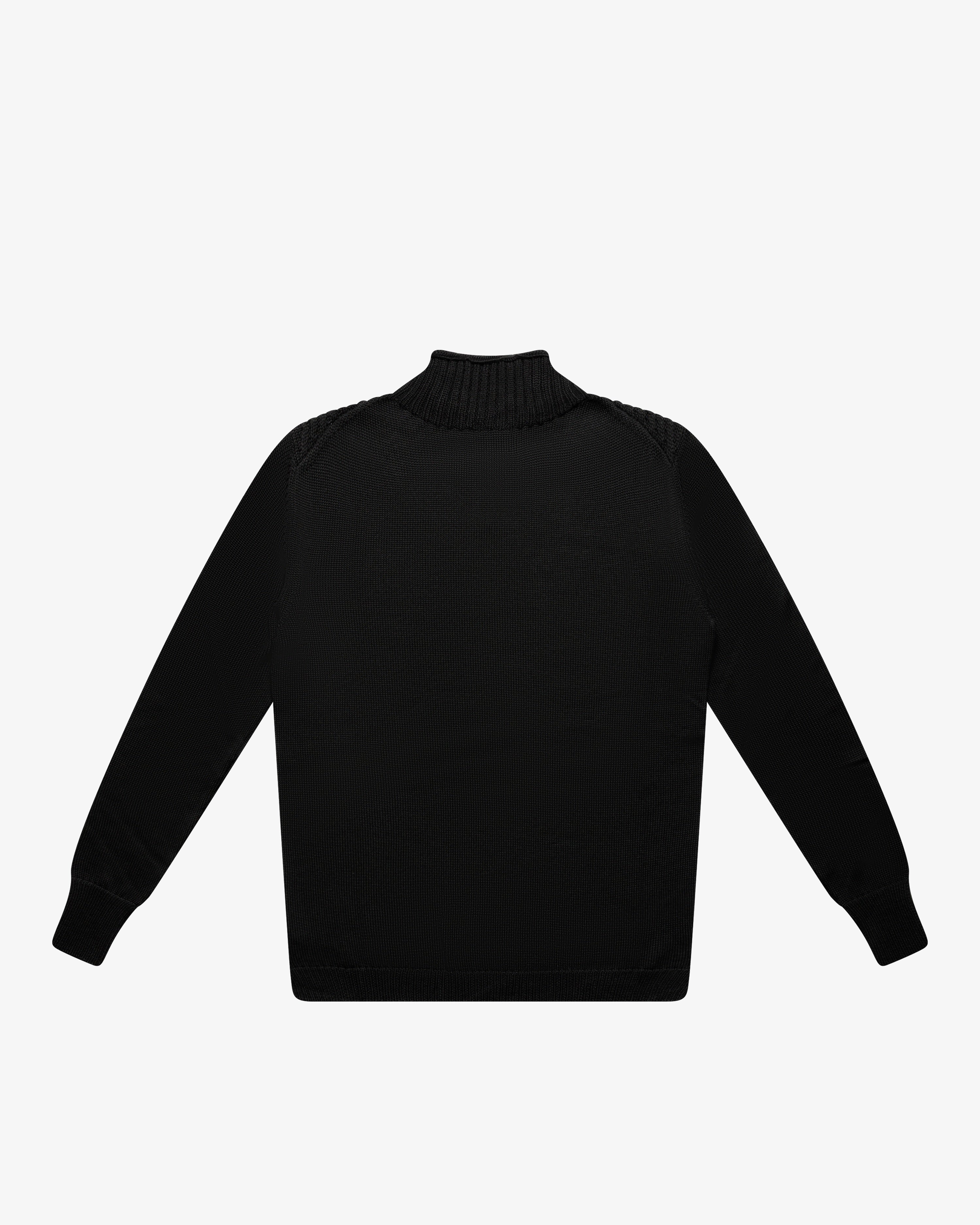 Black turtleneck sweater