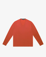 Maglia scollo V rasata arancio slim