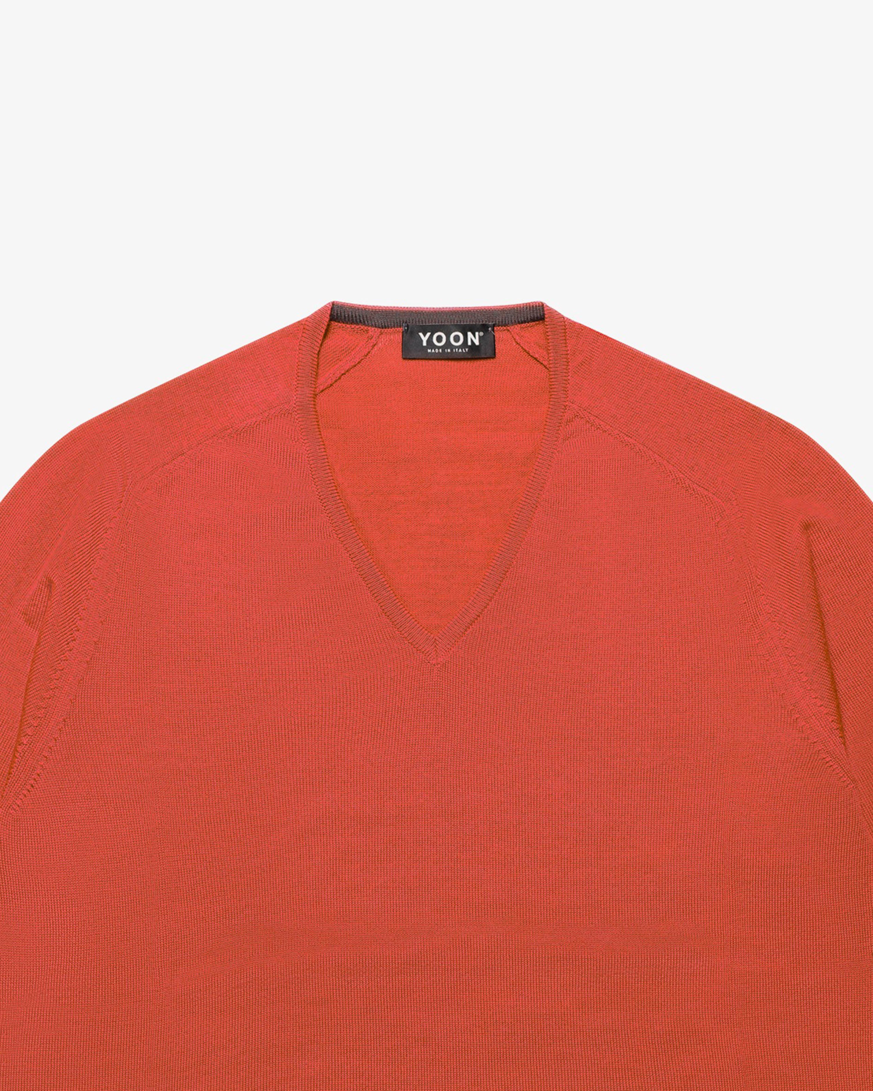 Orange Rasa V-Neck Sweater