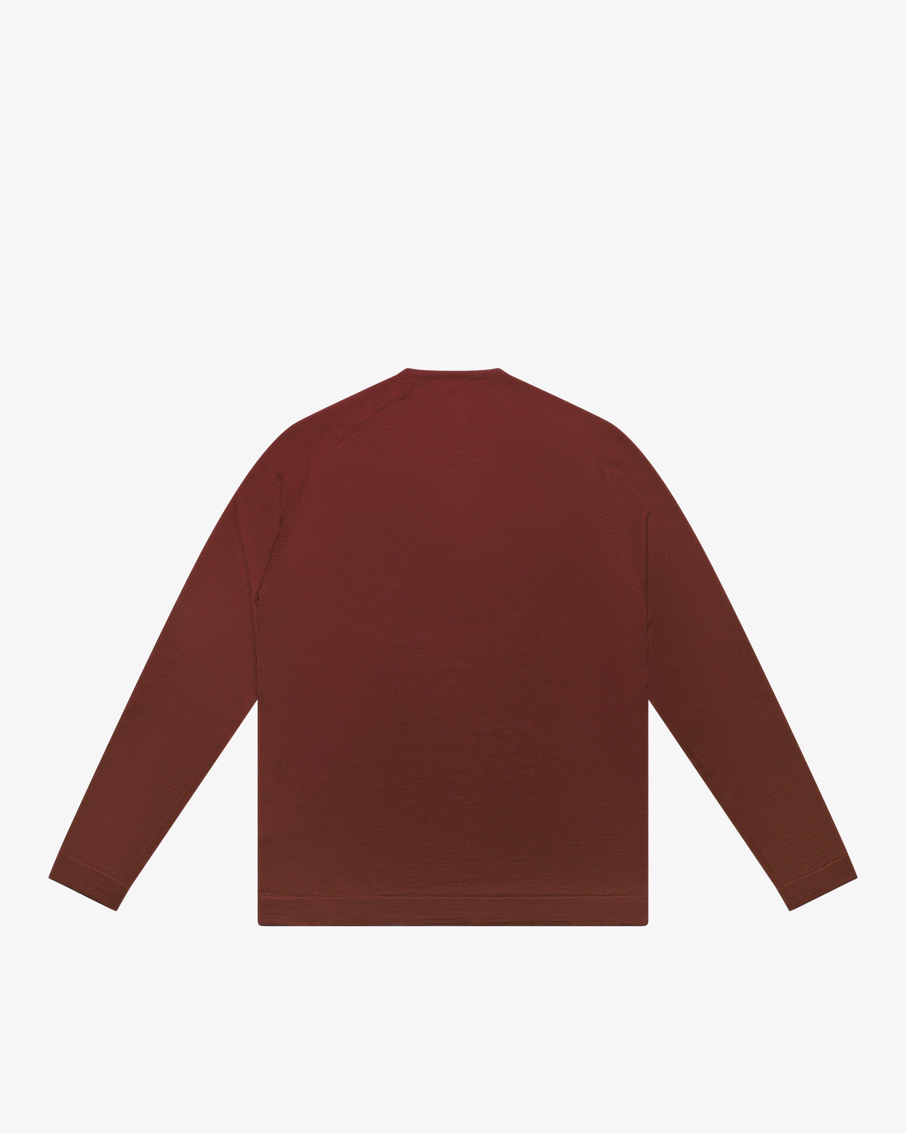 Maglia scollo V rasata mattone slim