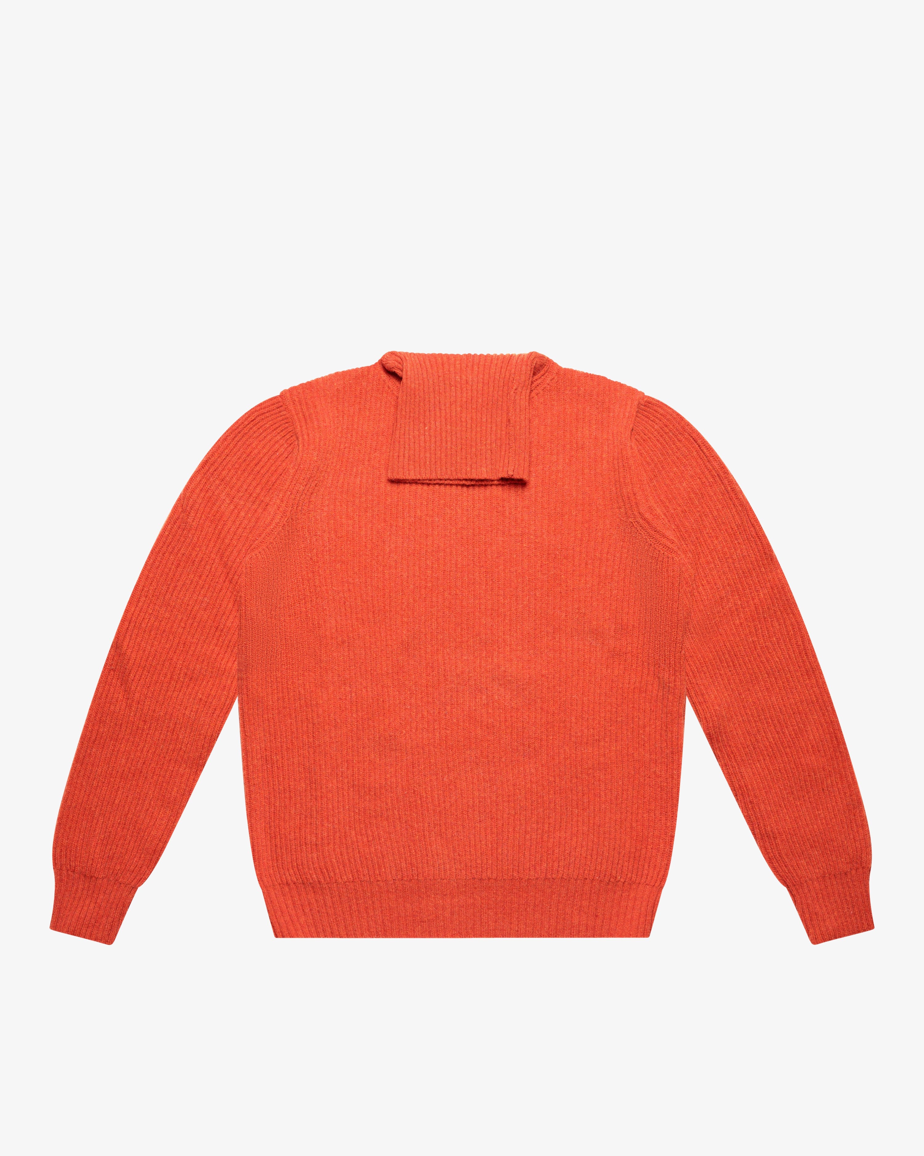 Orange English Rib Turtleneck Sweater
