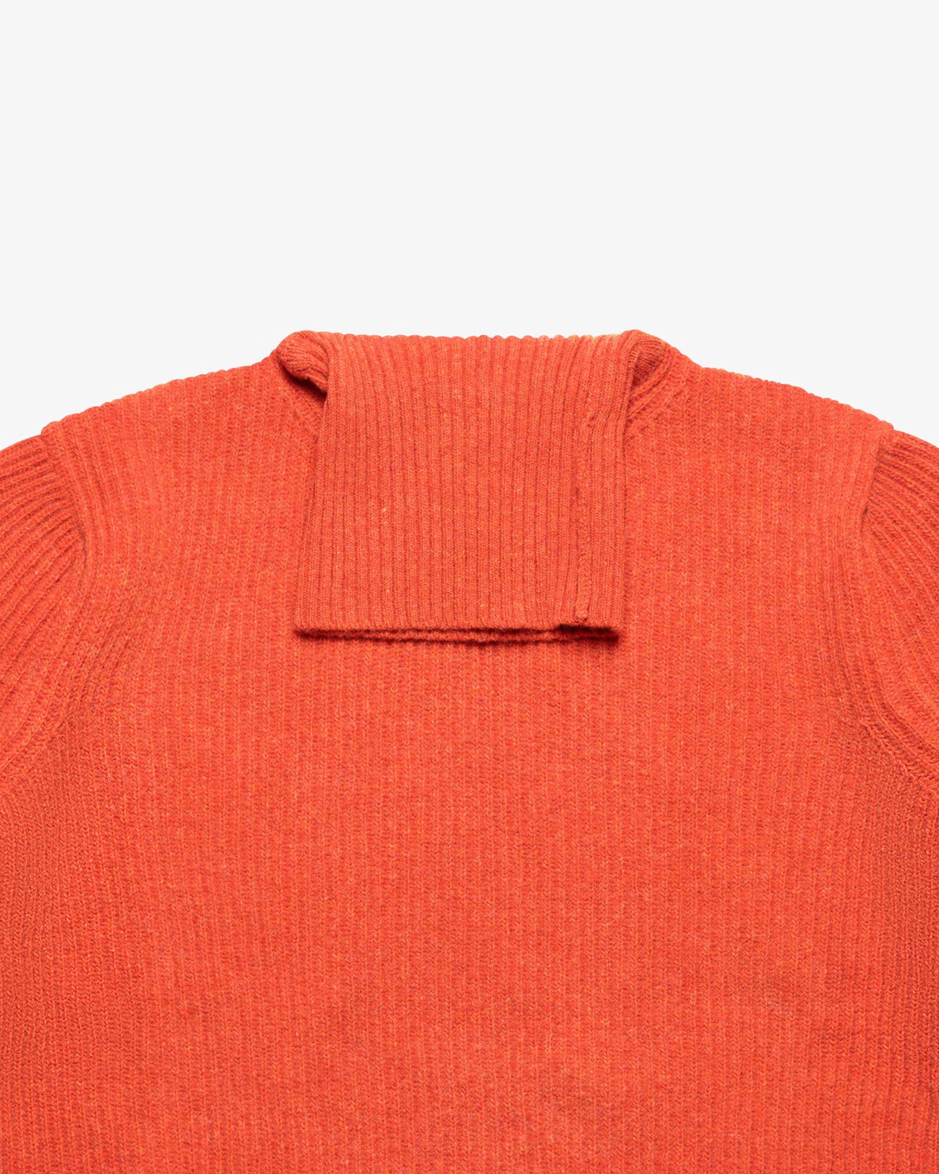 Orange English Rib Turtleneck Sweater