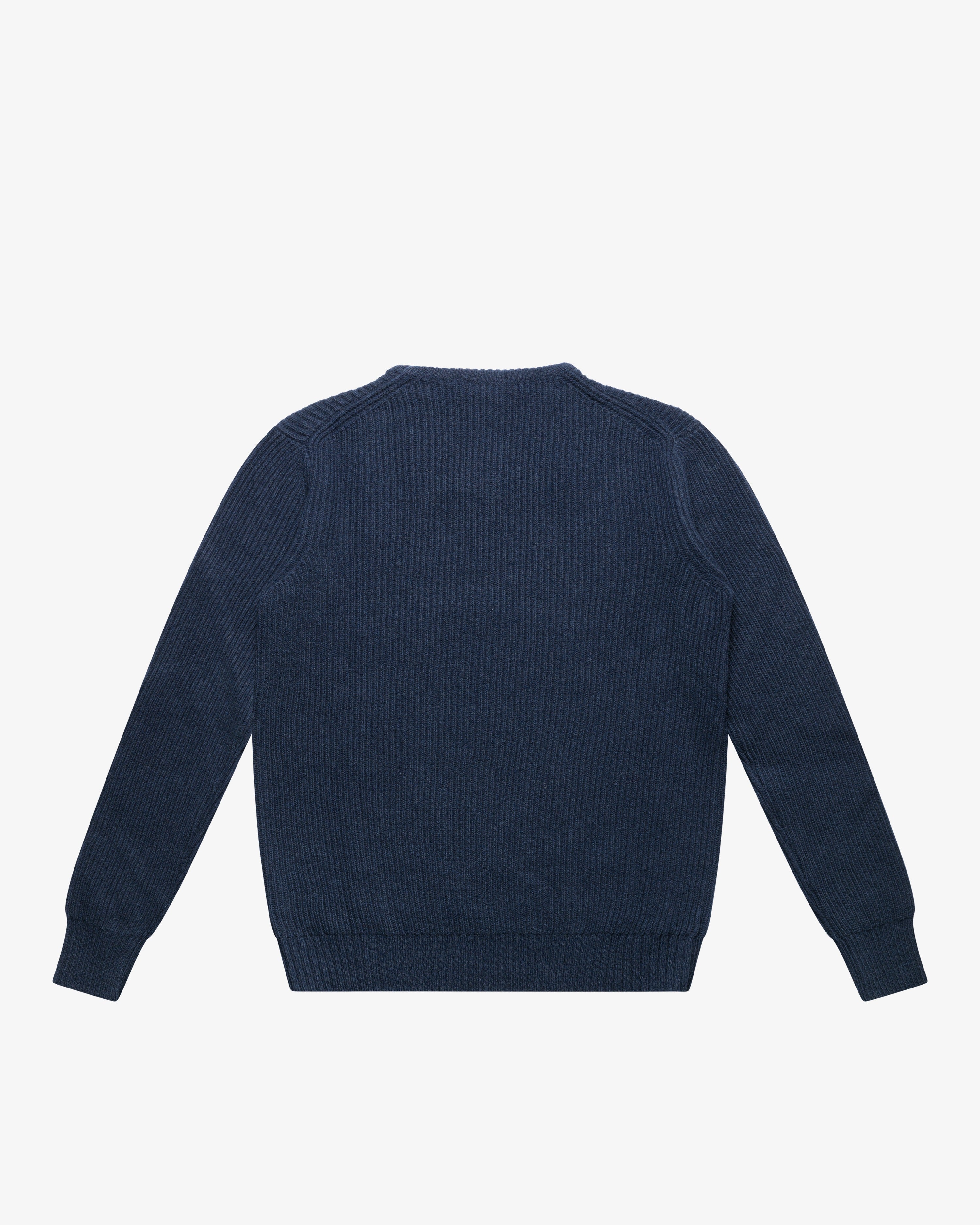 Blue English Rib Turtleneck Sweater