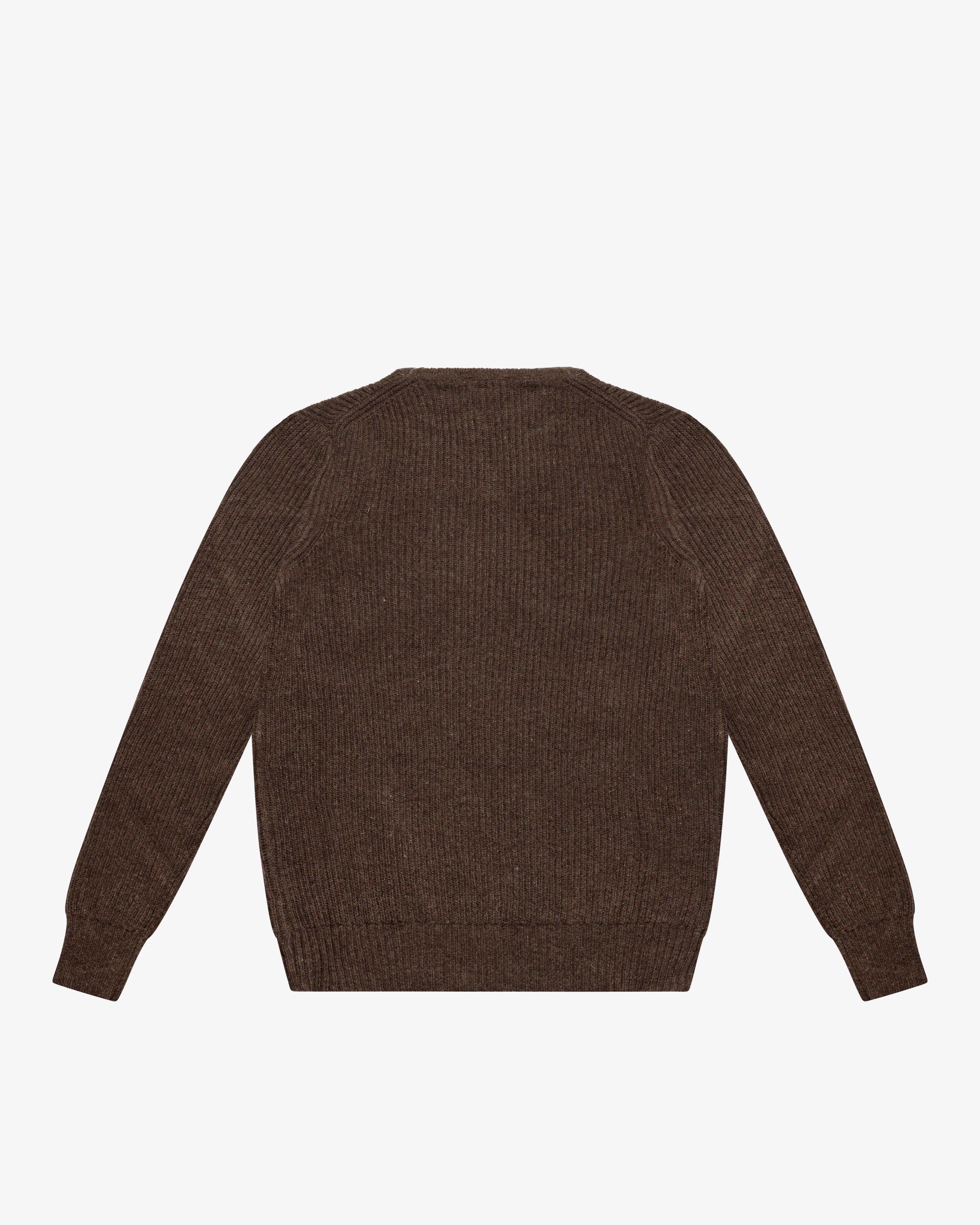 Brown English Rib Turtleneck Sweater
