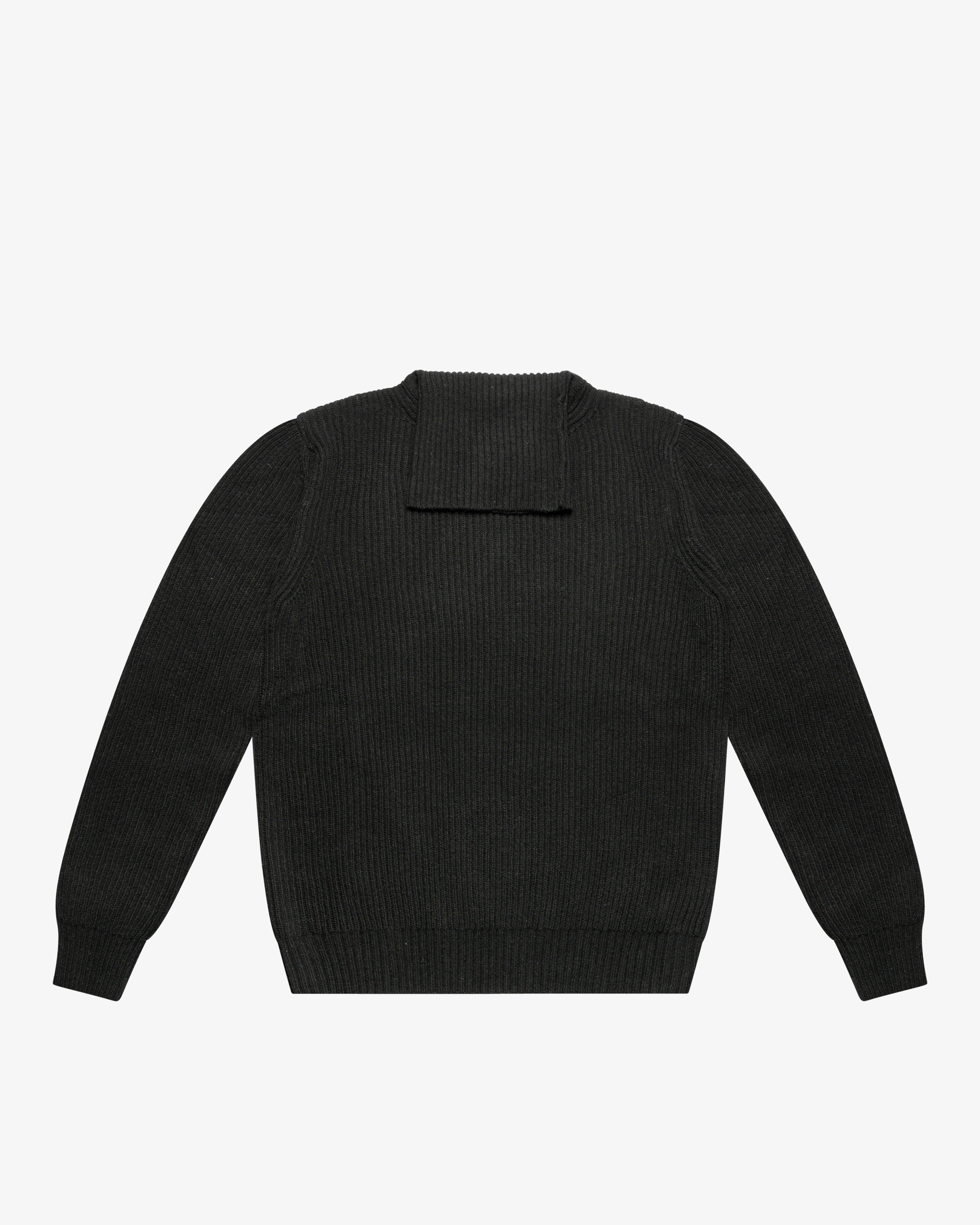 Black English Rib Turtleneck Sweater