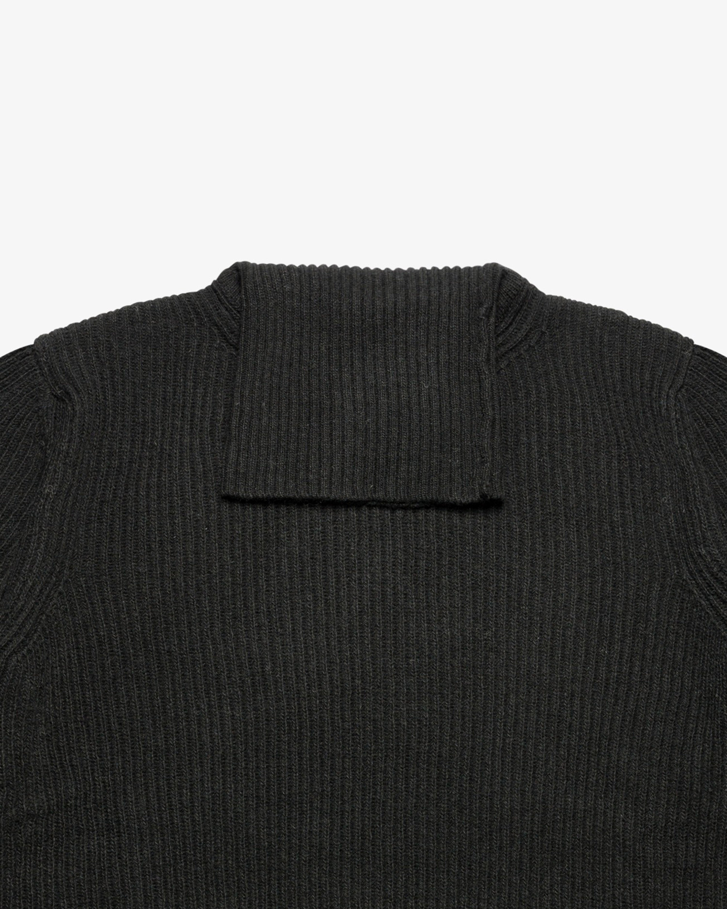 Black English Rib Turtleneck Sweater
