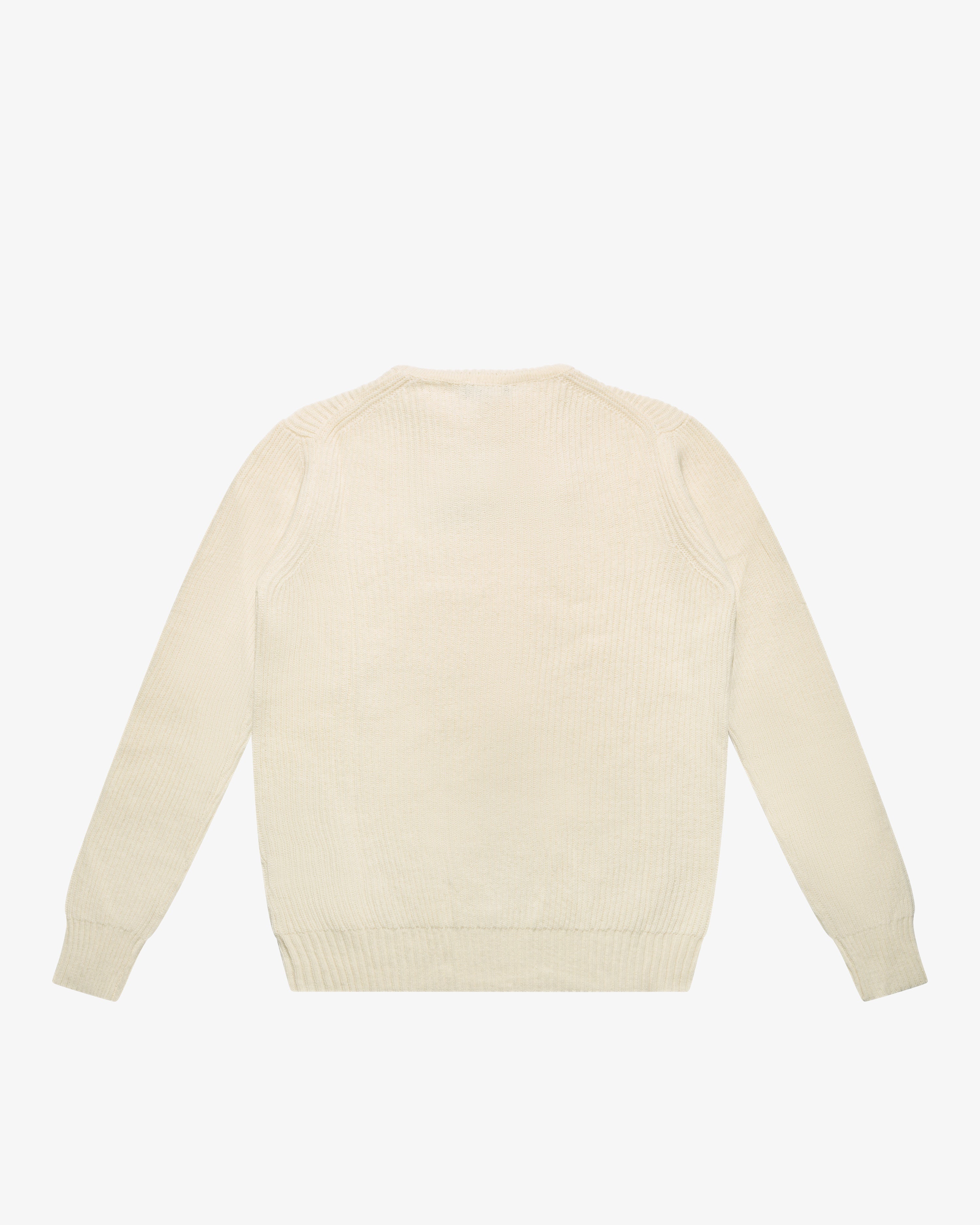 Maglione dolcevita a costa inglese panna