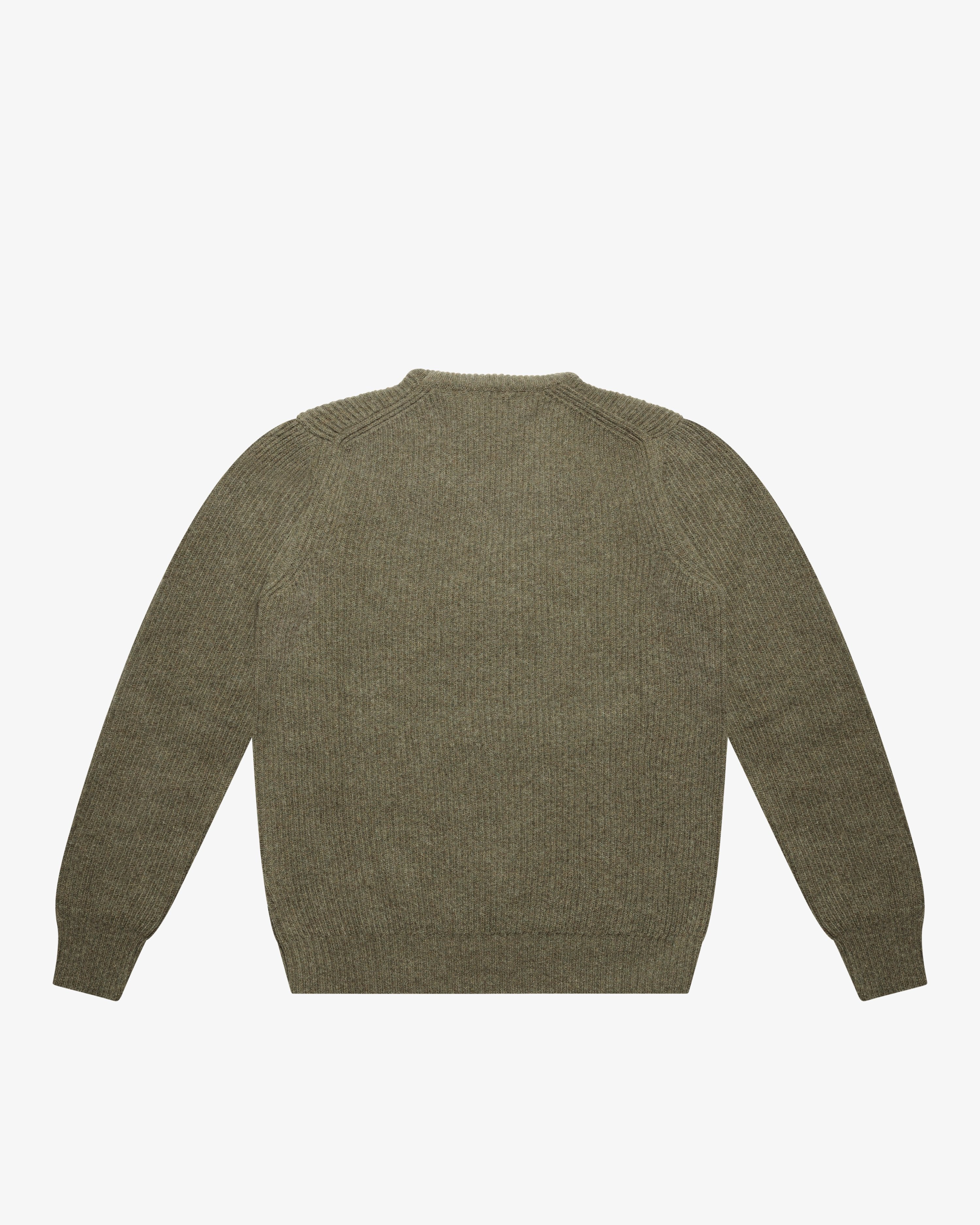 Maglione dolcevita a costa inglese verde melange