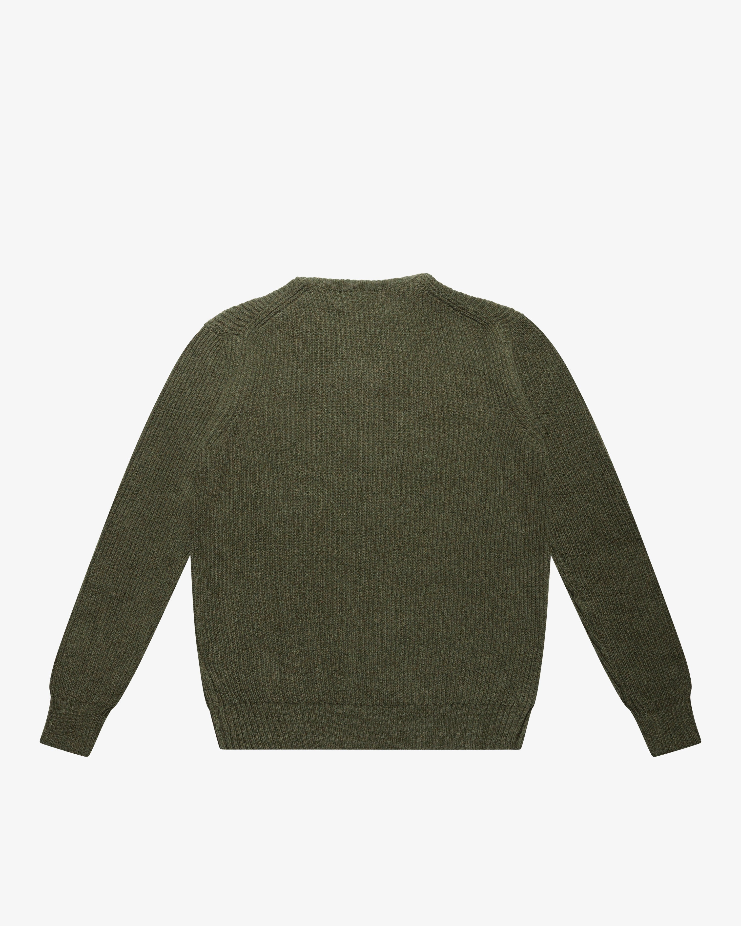 Maglione dolcevita a costa inglese verde militare