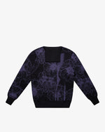 Maglione dolcevita a fiori in lana blu