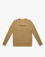 Maglione dolcevita a links cammello