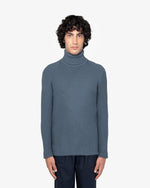Maglione dolcevita a links grigio piombo