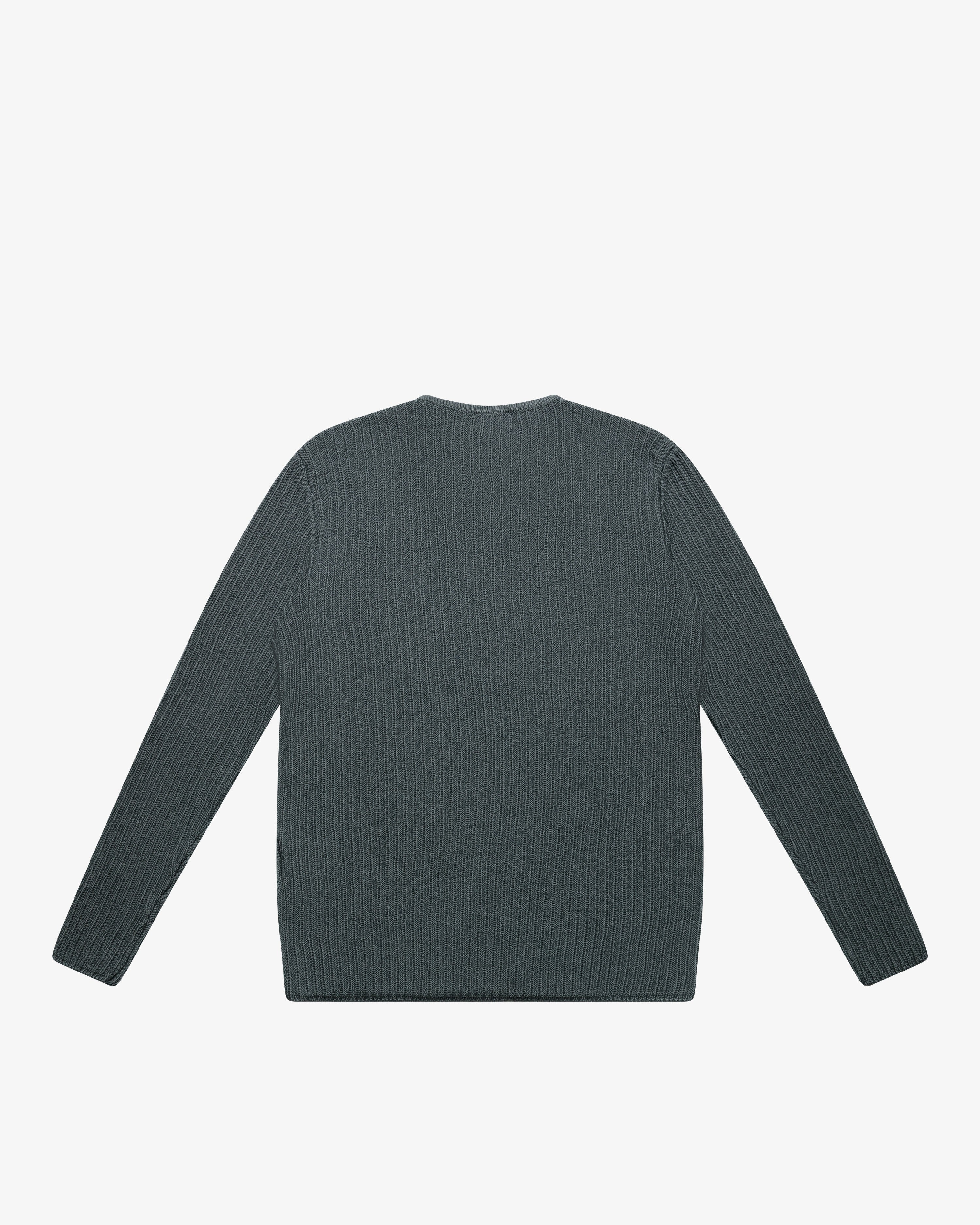 Maglione dolcevita a links grigio piombo