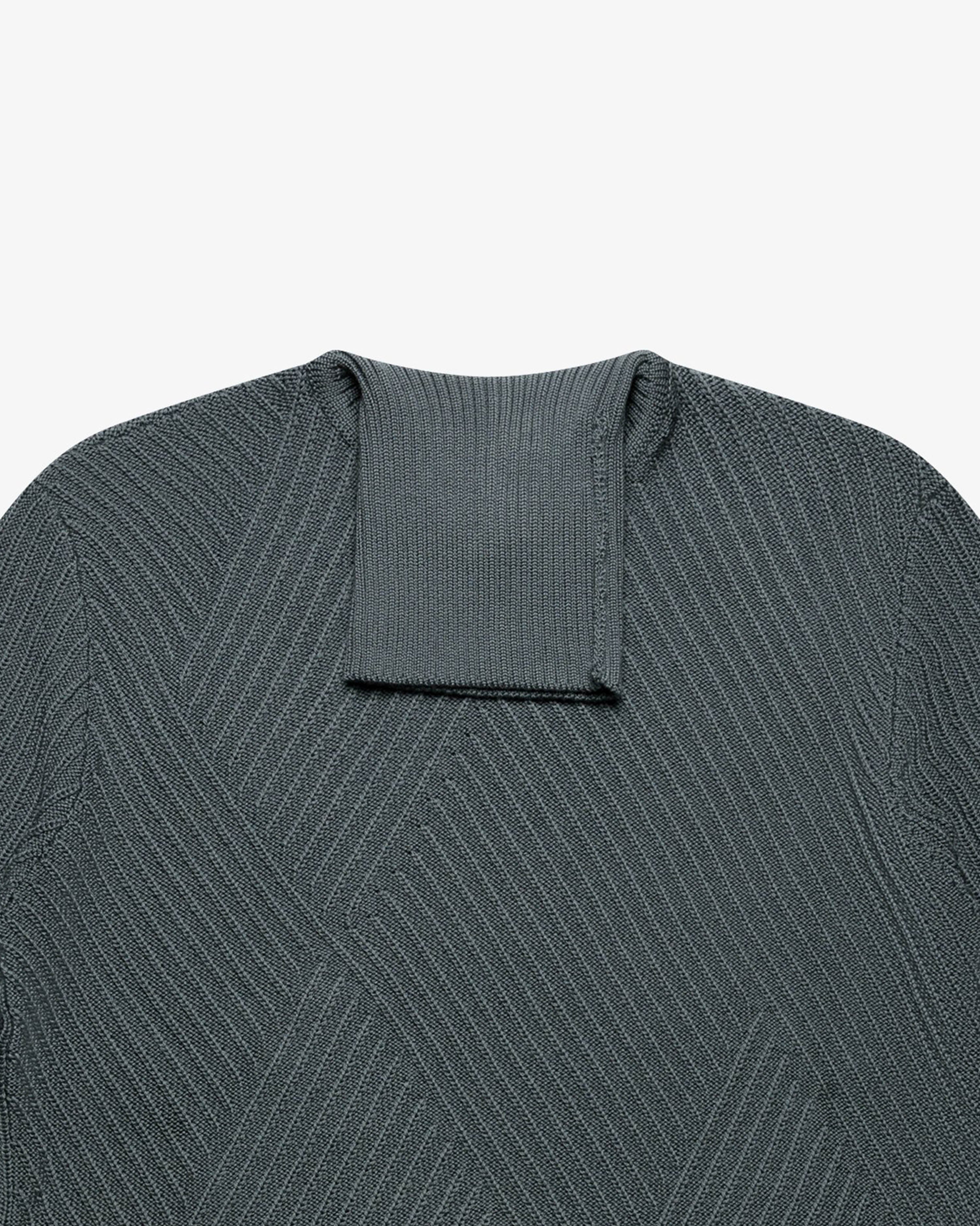 Maglione dolcevita a links grigio piombo