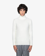 Maglione dolcevita a links panna