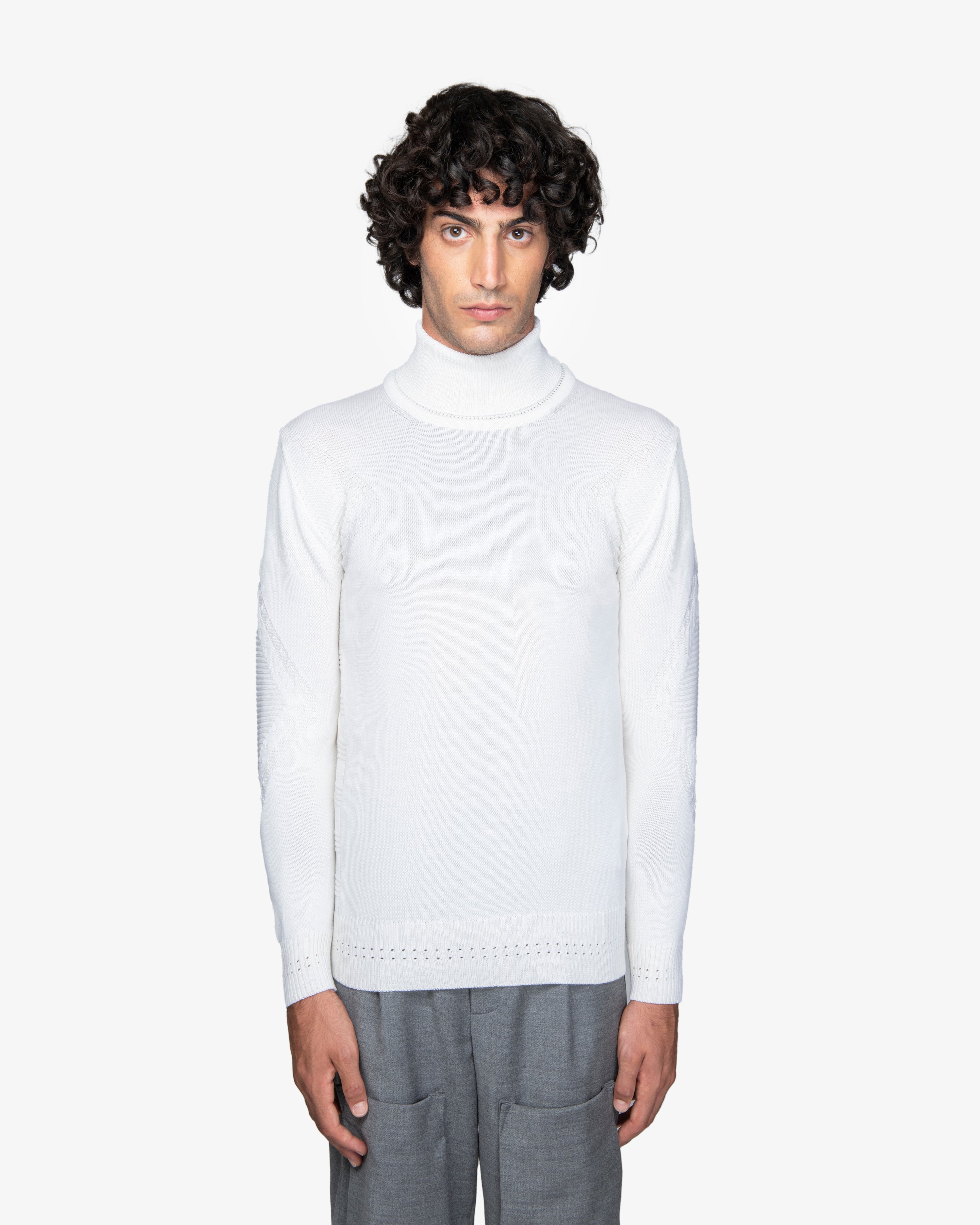 Maglione dolcevita bianco