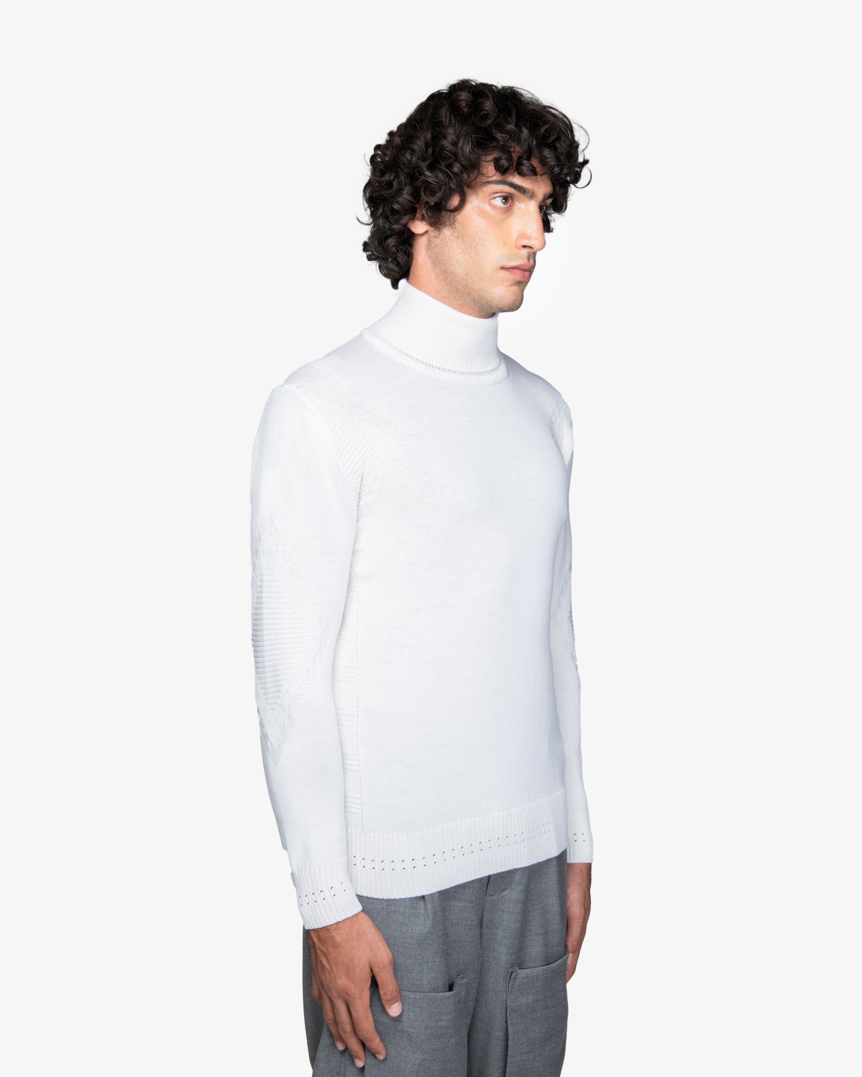 Maglione dolcevita bianco