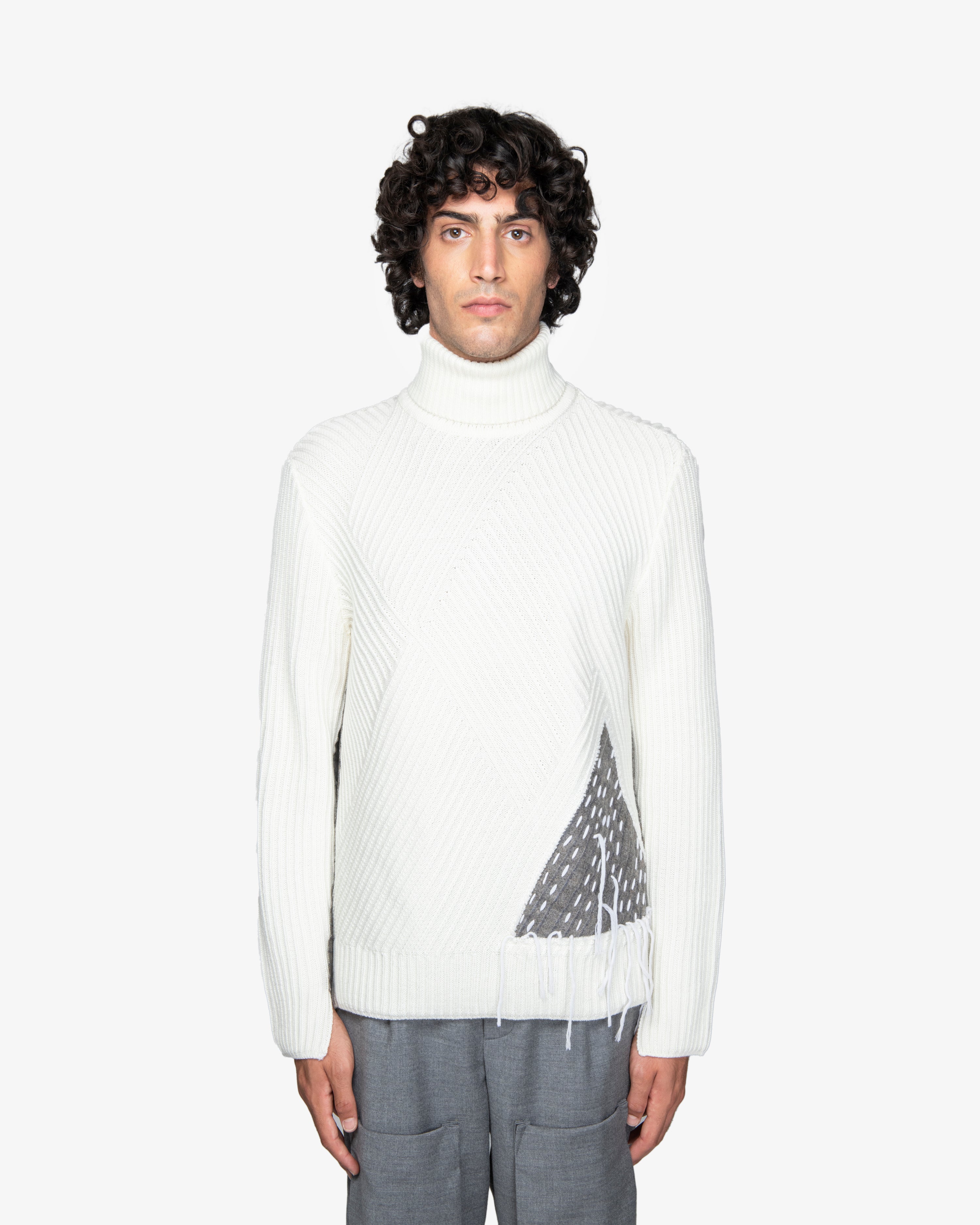 Maglione dolcevita bianco