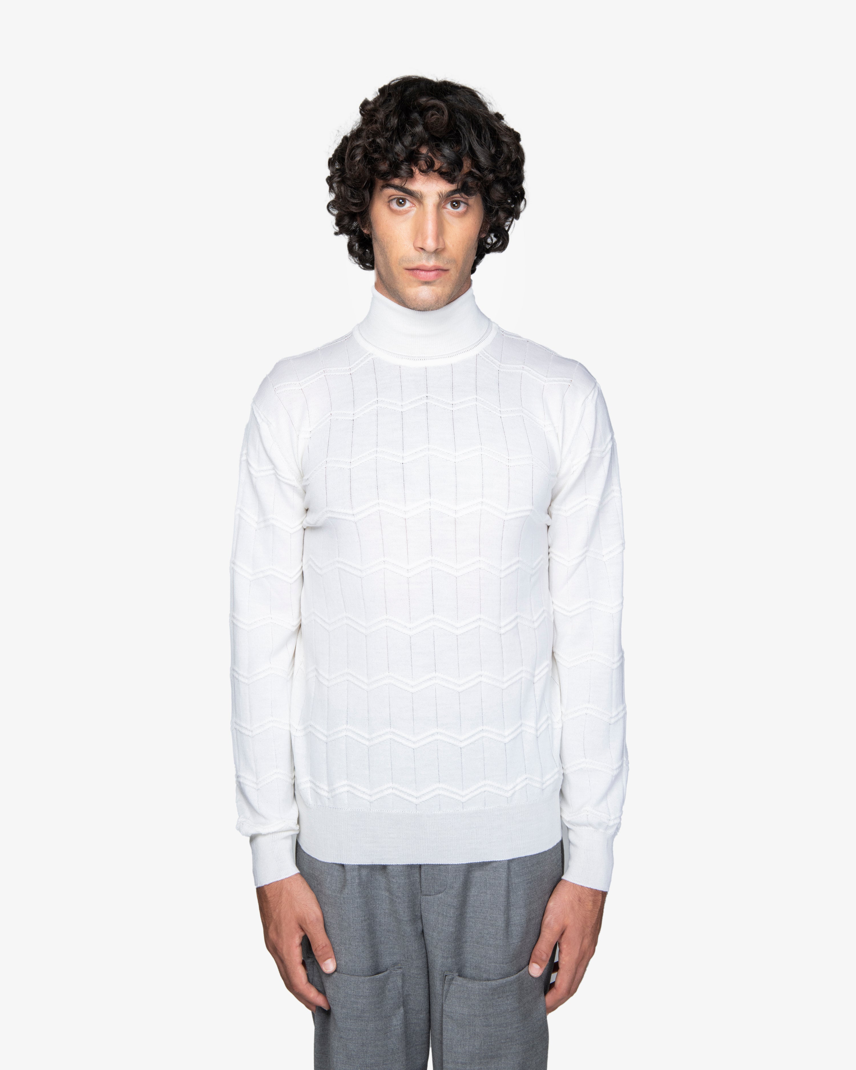 Maglione dolcevita bianco