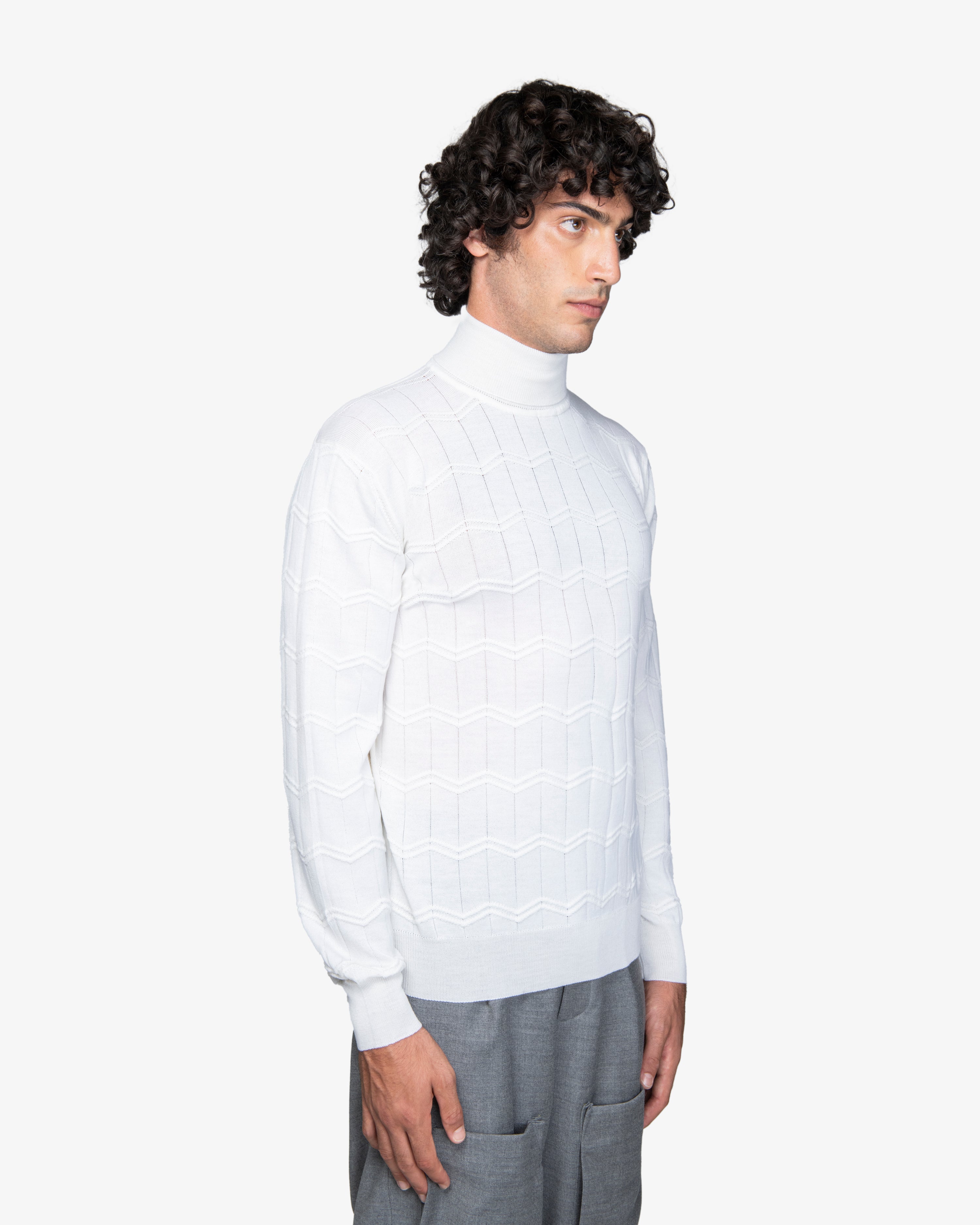 Maglione dolcevita bianco
