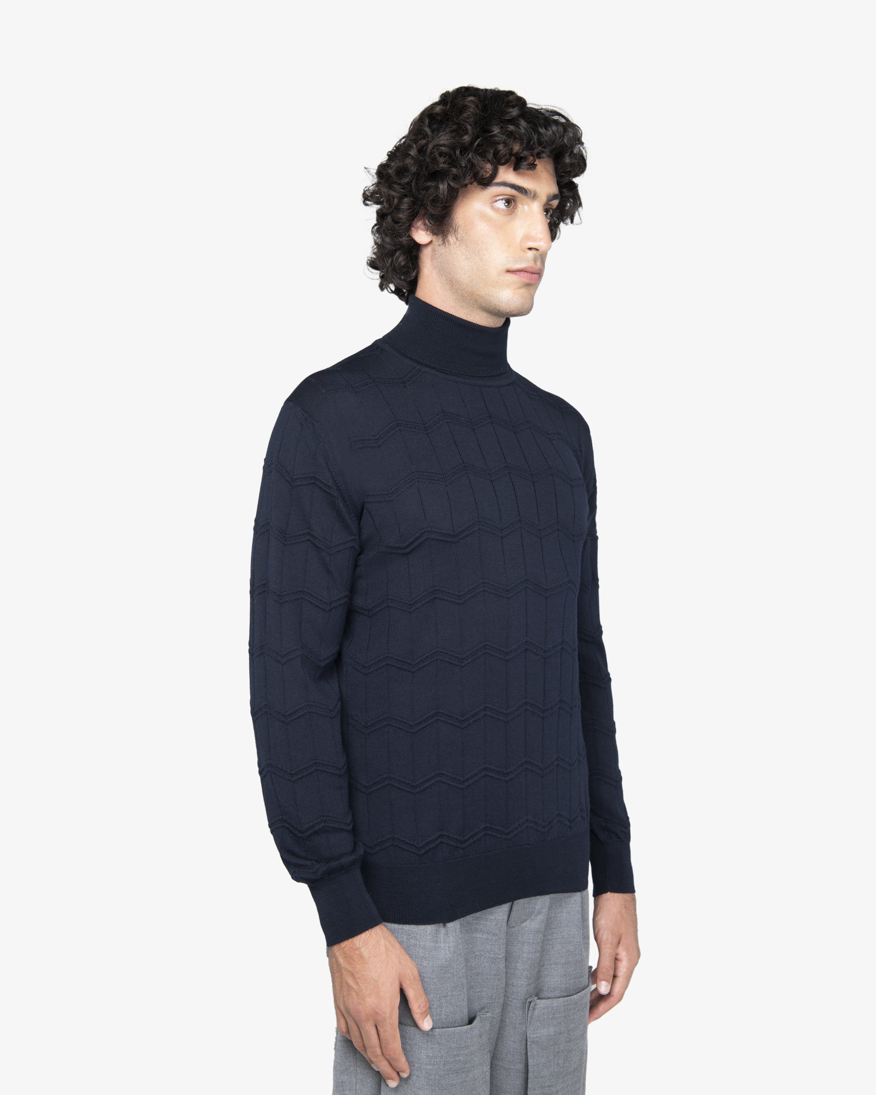 Maglione dolcevita blu