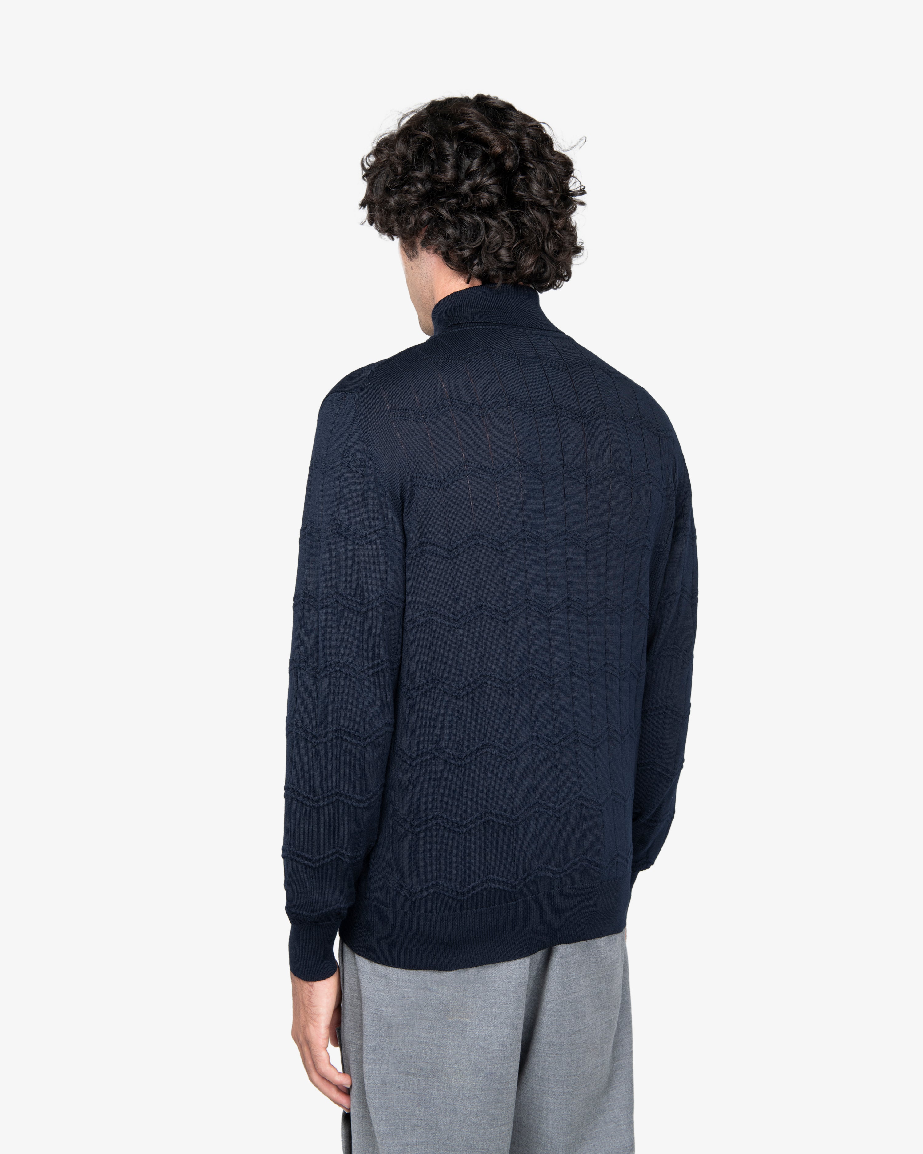 Maglione dolcevita blu