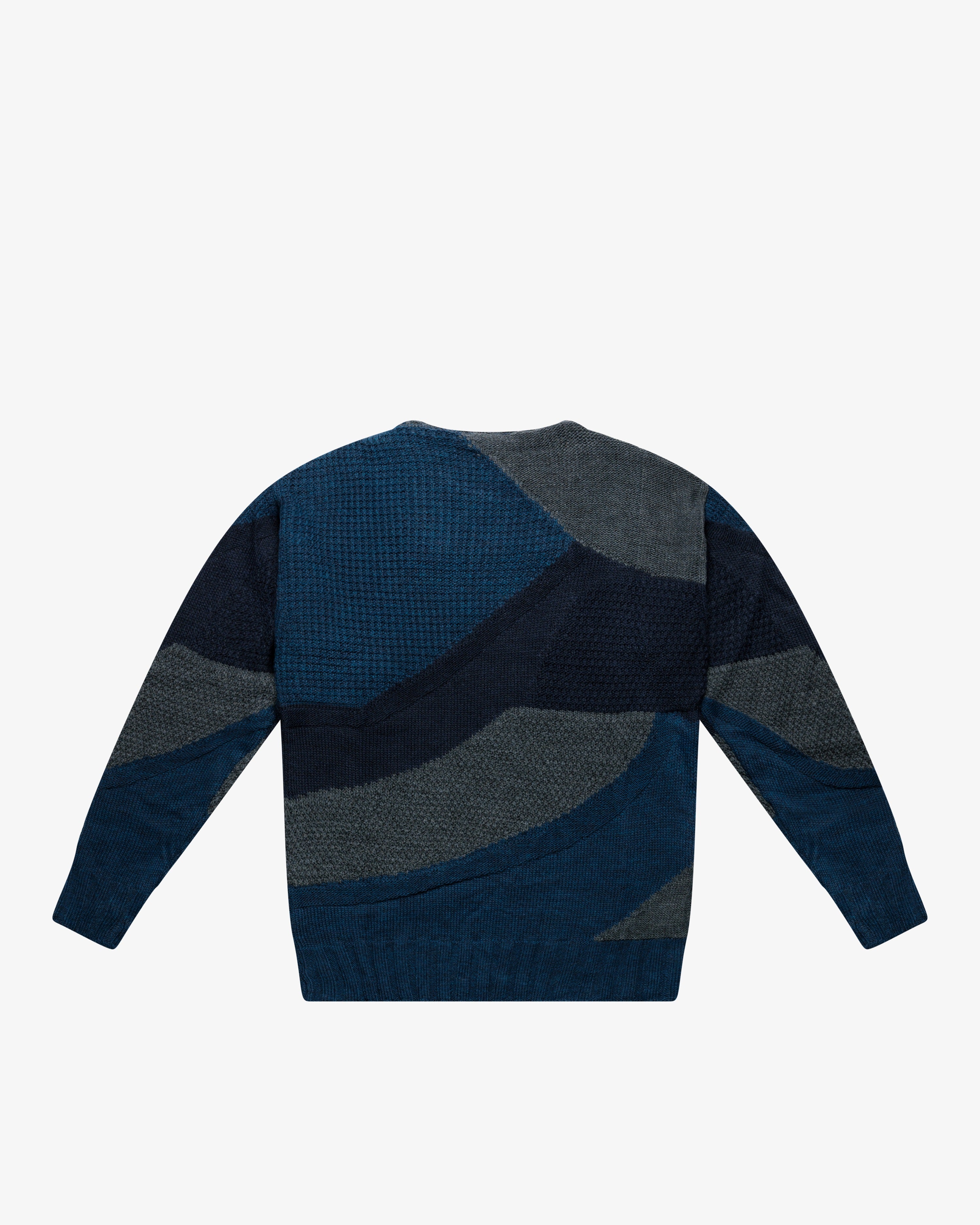 Maglione dolcevita intarsio color-block blu over