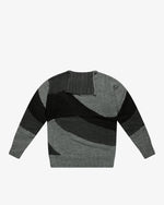 Maglione dolcevita intarsio color-block nero slim