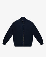 Maglione full-zip a costa inglese blu