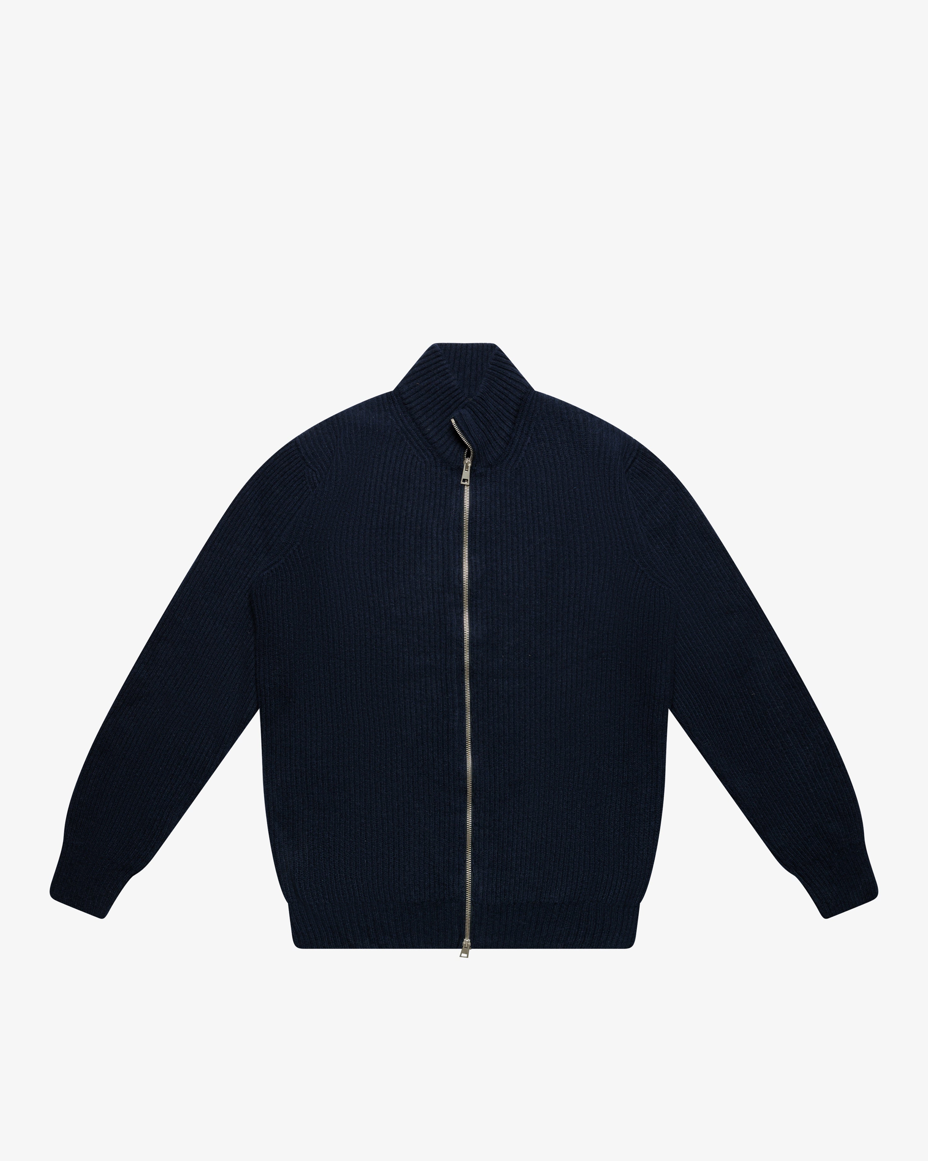 Maglione full-zip a costa inglese blu