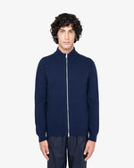 Maglione full-zip a costa inglese blu