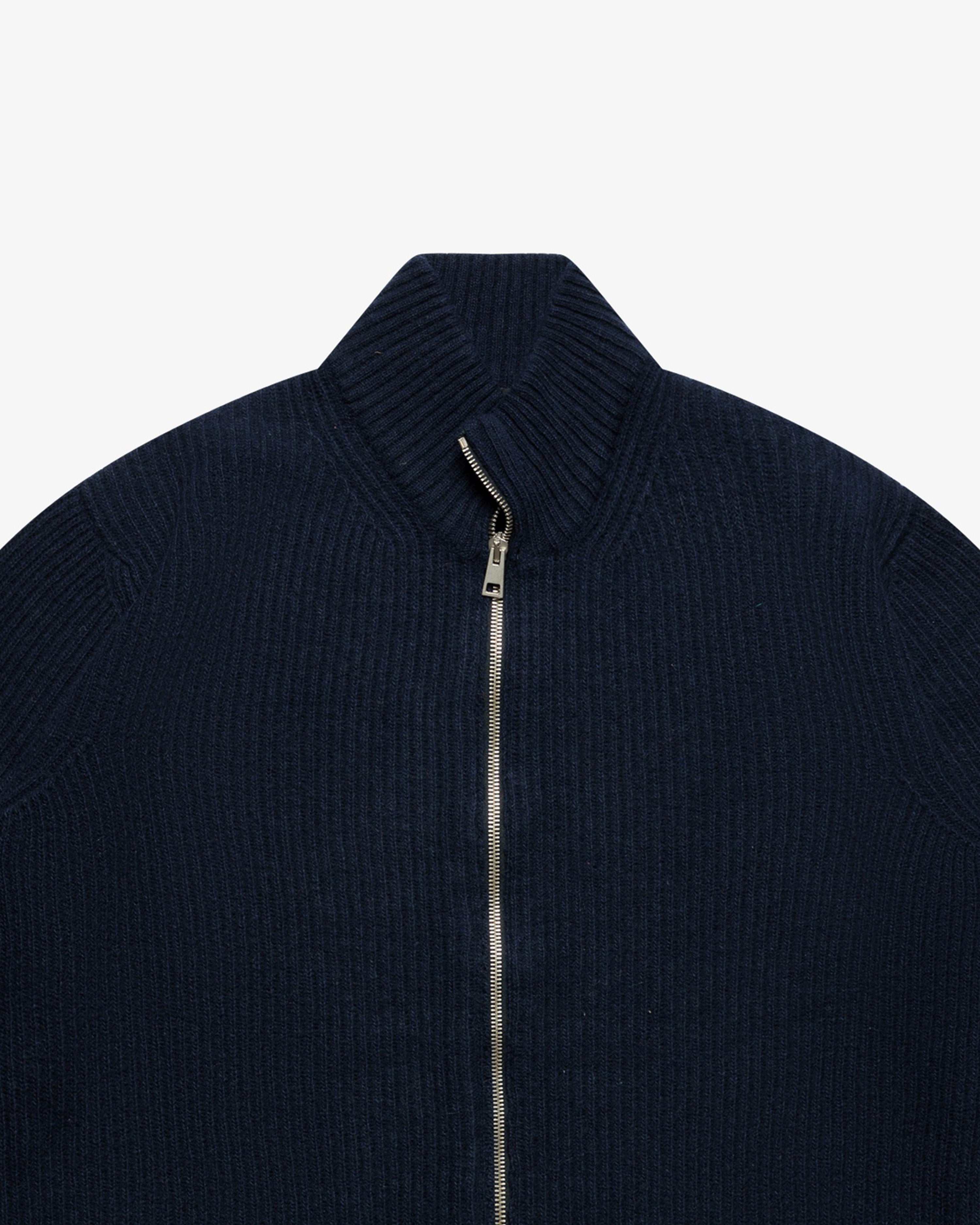 Maglione full-zip a costa inglese blu