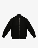 Maglione full-zip a costa inglese nero