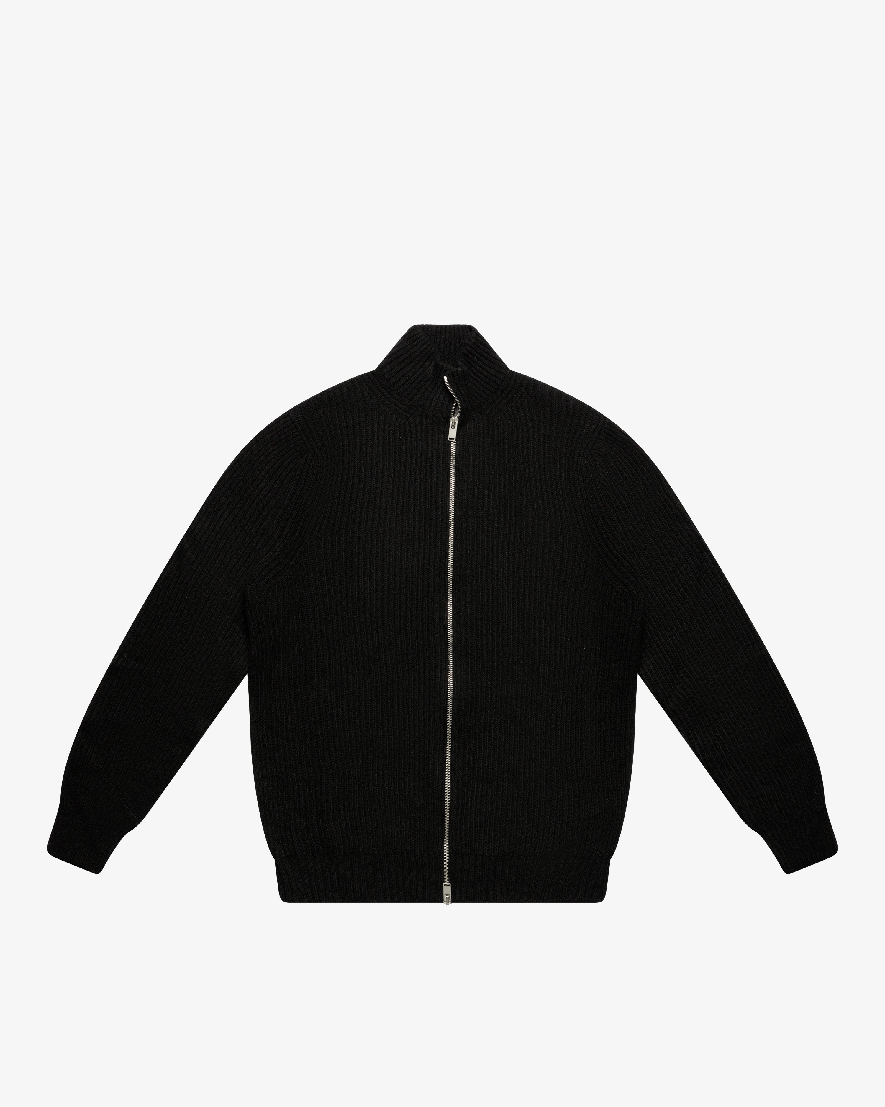 Maglione full-zip a costa inglese nero