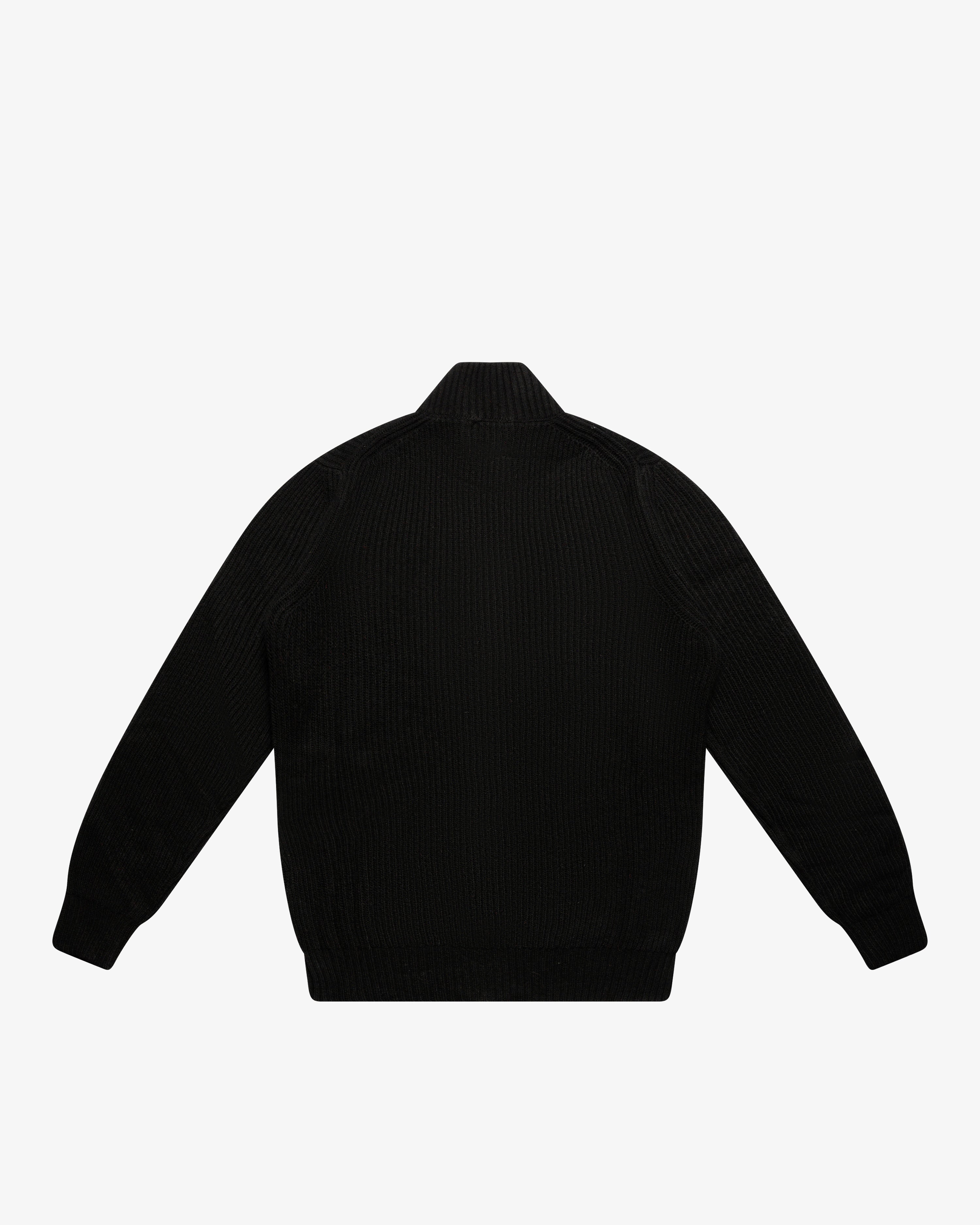 Maglione full-zip a costa inglese nero