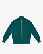 Maglione full-zip a costa inglese petrolio