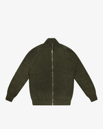 Maglione full-zip a costa inglese verde militare