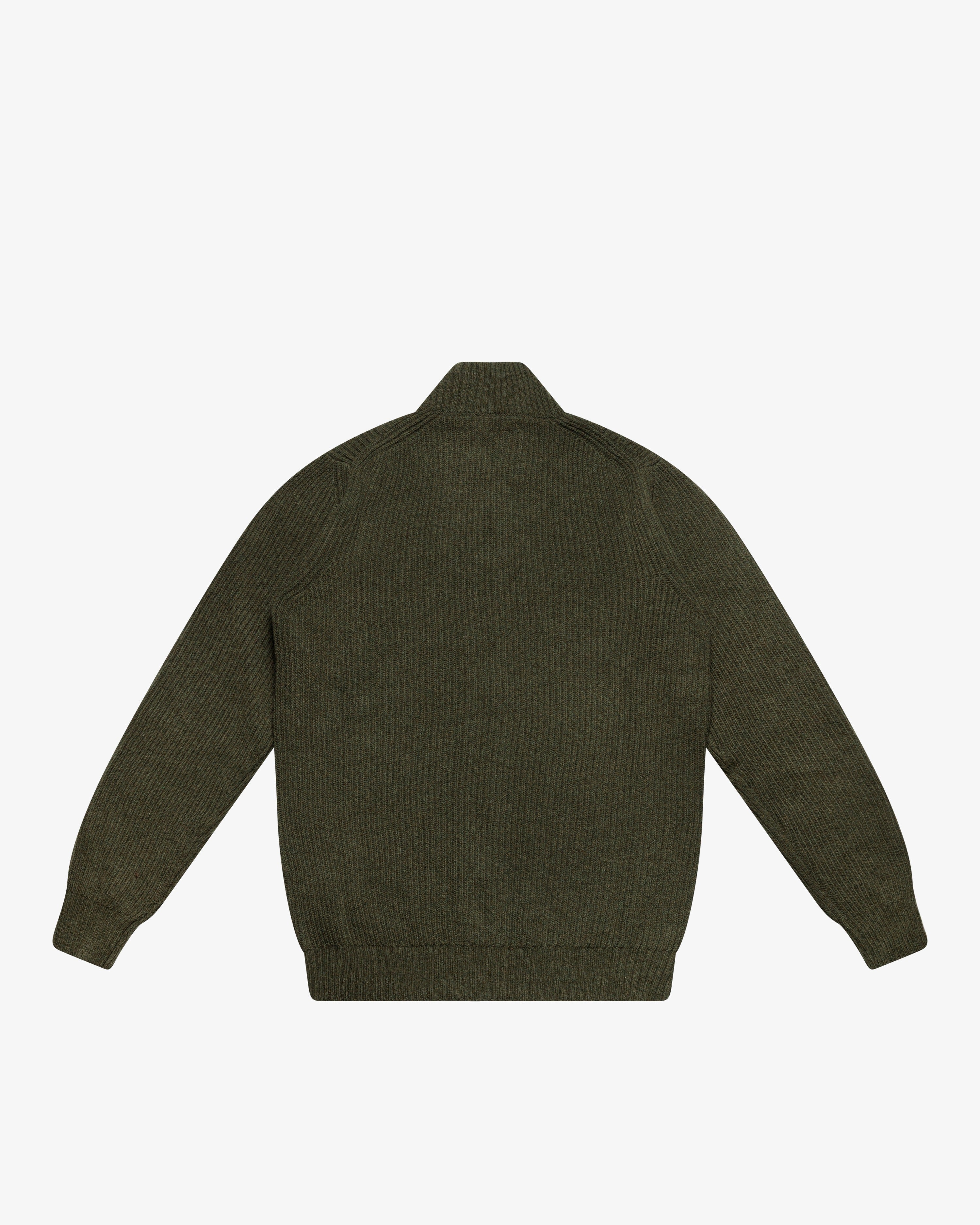 Maglione full-zip a costa inglese verde militare